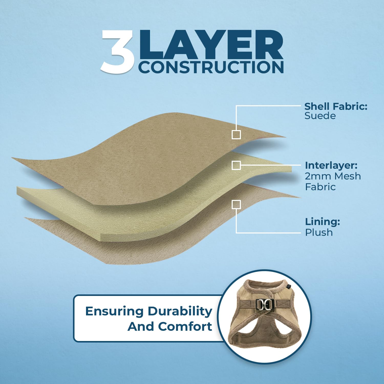 Voyager Step-In Plush Dog Harness - Soft Plush, Step In Vest Harness For Small And Medium Dogs By Best Pet Supplies - Latte Suede, Xl (Chest: 20.5 - 23')