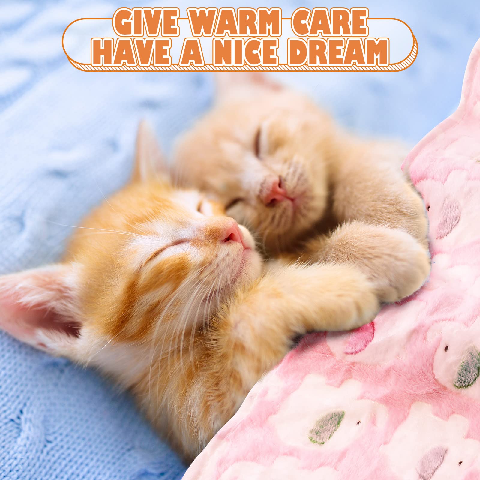 Chumia 18 Pcs Fleece Pet Blanket Soft Warm Sleep Mat Fluffy Cute Puppy Supplies Paw Bone Star Elephant Dot Heart Print Design Be