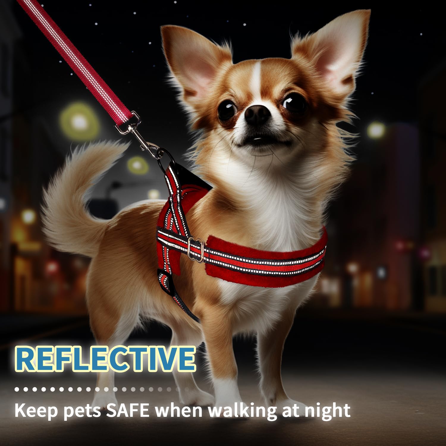 Slowton No Pull Small Dog Harness And Leash Set, Puppy Soft Vest Harness Neck & Chest Adjustable, Reflective Lightweight Harness & Anti-Twist Pet Lead Combo For Small Medium Dogs (Red, Xs)