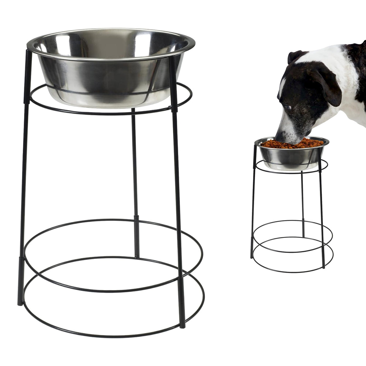 Spot Hi Rise Single Diner Elevated Dog Feeder, 2Qt Stainless Steel Bowl, Durable Wire Stand, Hygienic, Easy To Clean, Promotes Proper Posture For Tall Pets, Ideal For Medium And Large Breeds, 14.25In