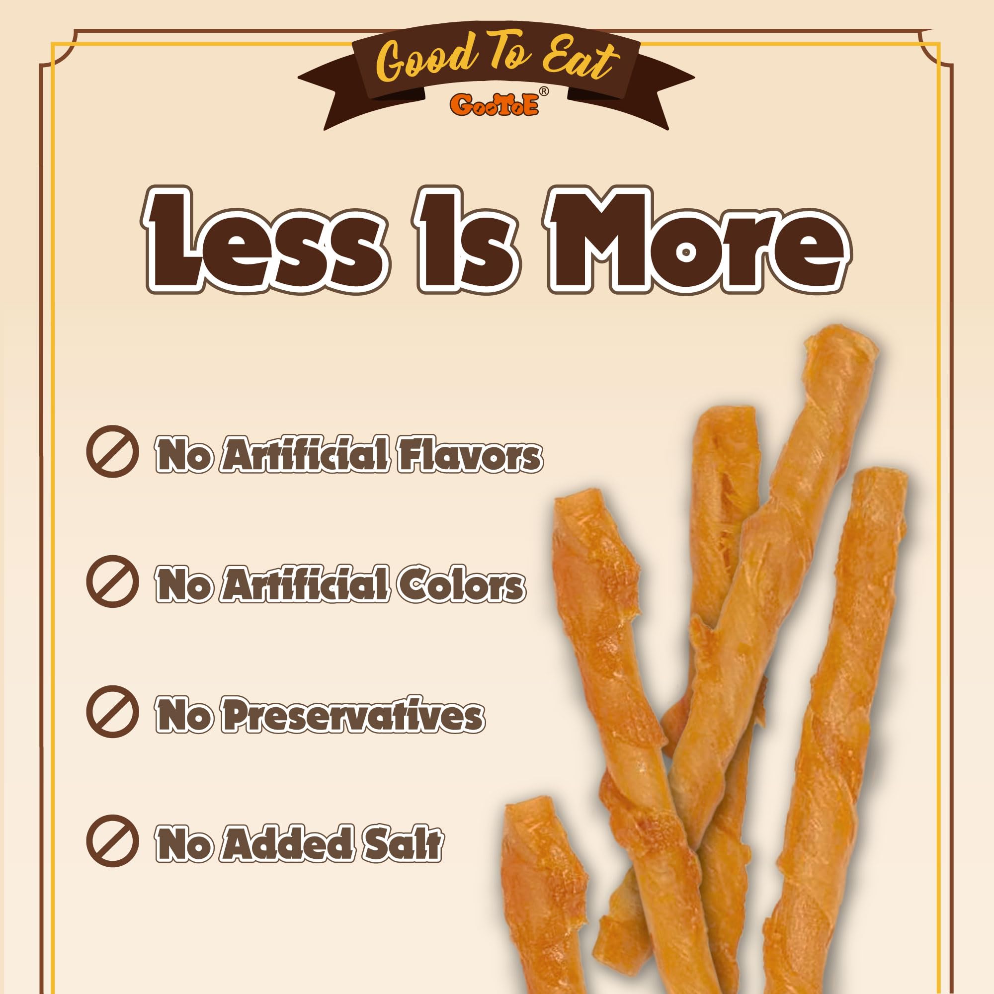 Gootoe Turkey Tendons for Dogs - All-Natural Hypoallergenic Treats, 5 oz, Small Breeds, Rawhide Alternative Chews, 10 Count Pack
