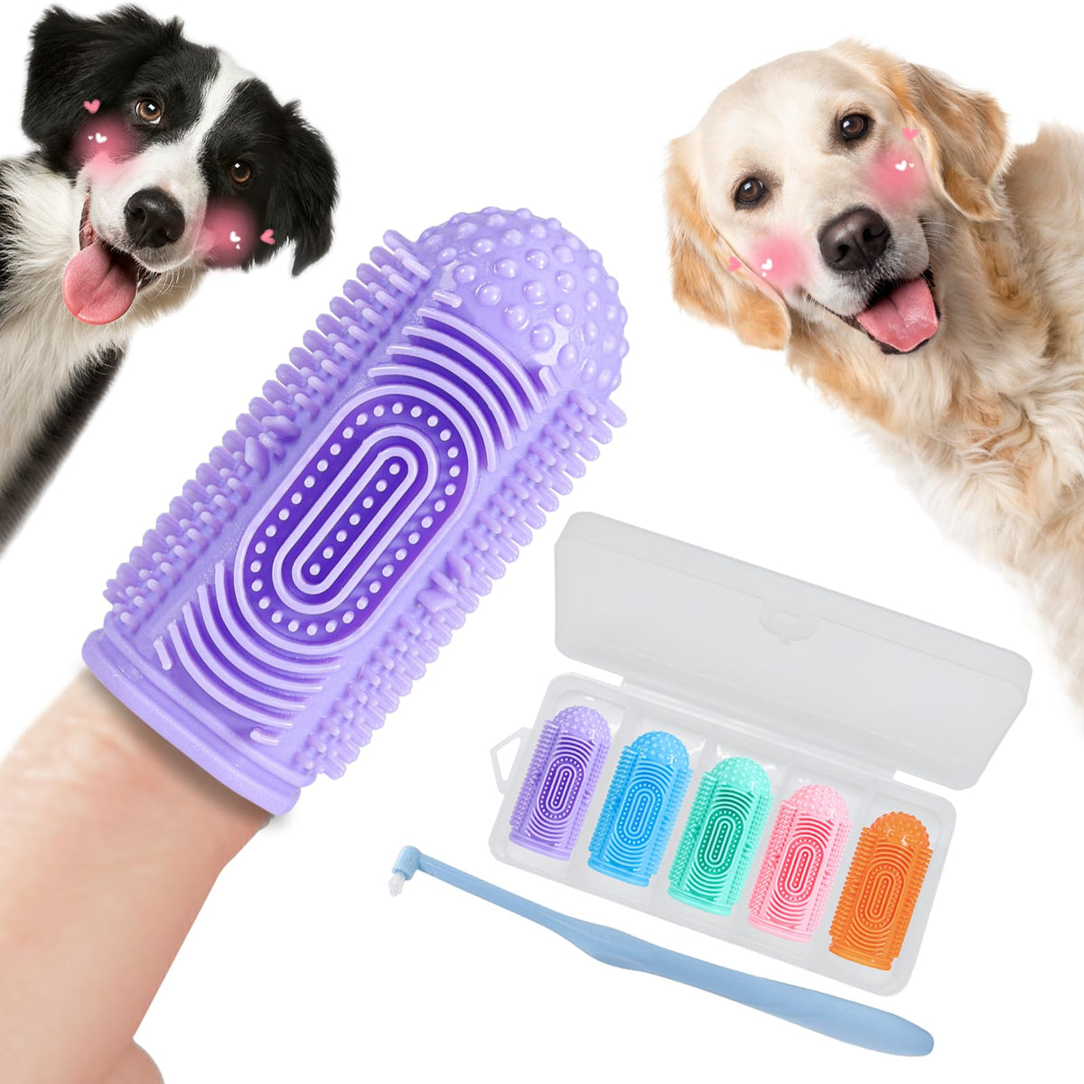 Yueyuejia Dog Toothbrush Finger Toothbrush Cat Toothbrush 6Pack Dog Tooth Brushing Kit Dog Finger Toothbrush For Dog Teeth Cleaning&Dog Dental Care Dog Tooth Brush Puppy Tooth Brushing Kit