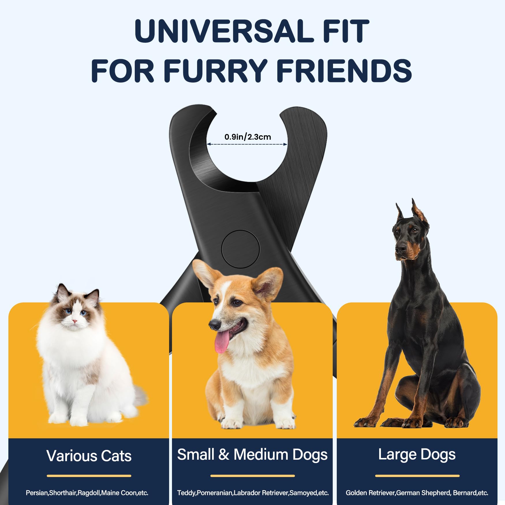 Bezox Professional Pet Nail Clippers, Premium Sharp & Safe Pets' Paw Trimmer For Large Dogs And Small Animals, Soft Grip Cat Cla