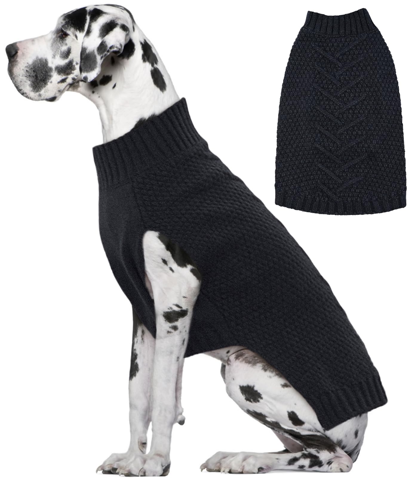 IECOii XXXL Dog Sweater: Warm Winter Coat for Extra Large Dogs, Grey, 4XL