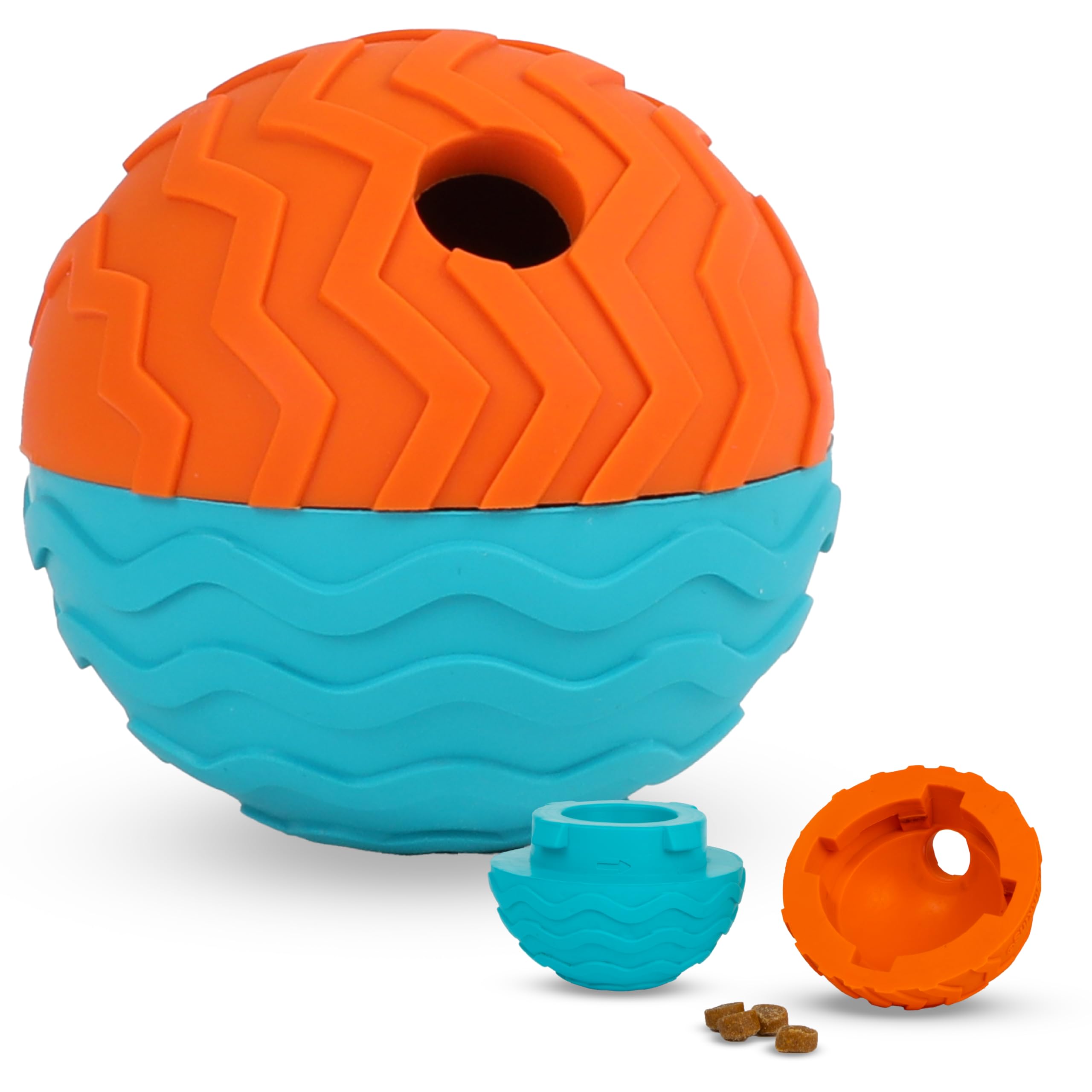 Brightkins Tough & Tumble 2 Piece Treat Dispenser: Small Textured Ball - Interactive Dog Toys, Enrichment Toys for Dogs, Dog Tre