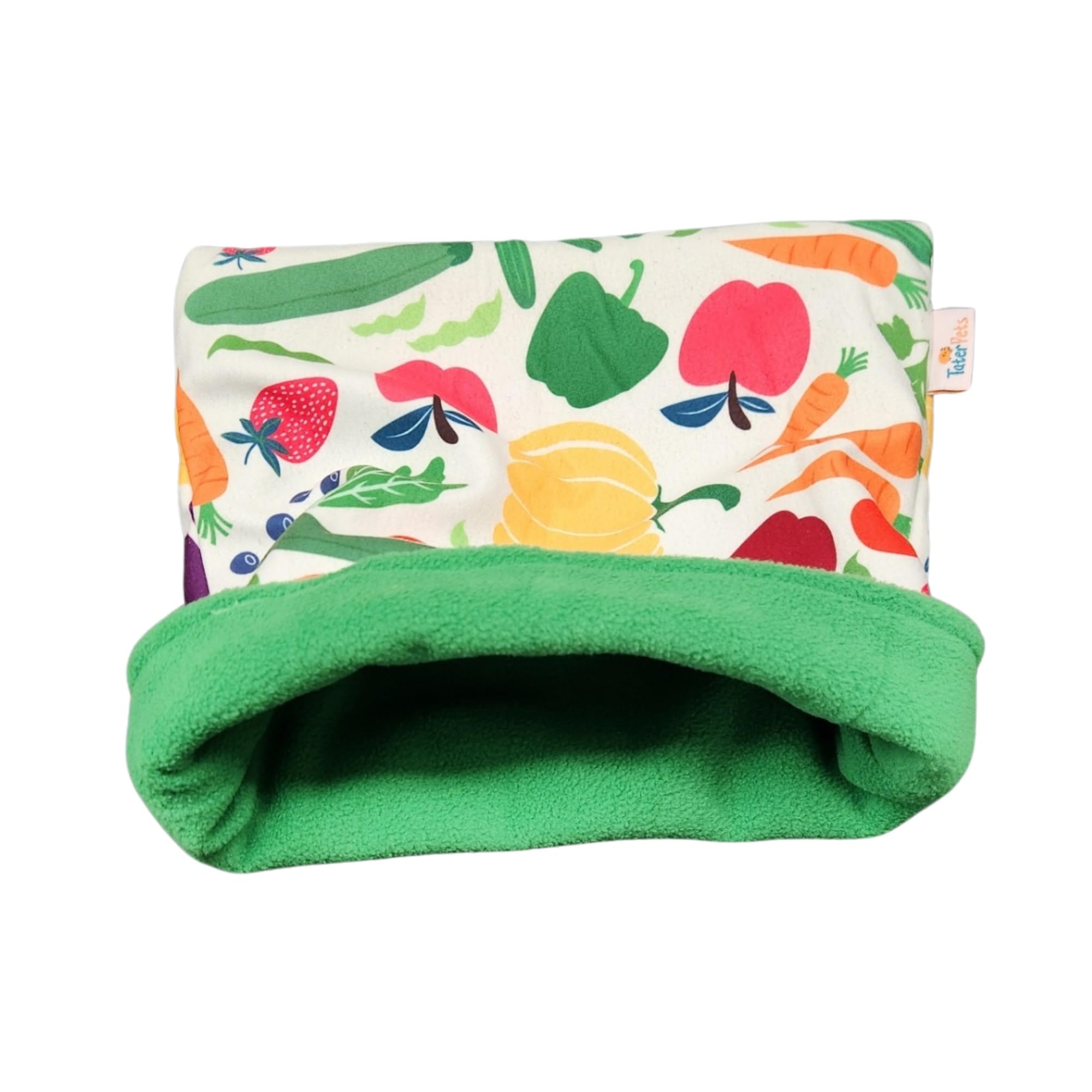 Tater Pets Snuggle Sack For Guinea Pigs Bed Pad Cuddle Sack Sleeping Bag (12X12)(Veggies & Fruit)