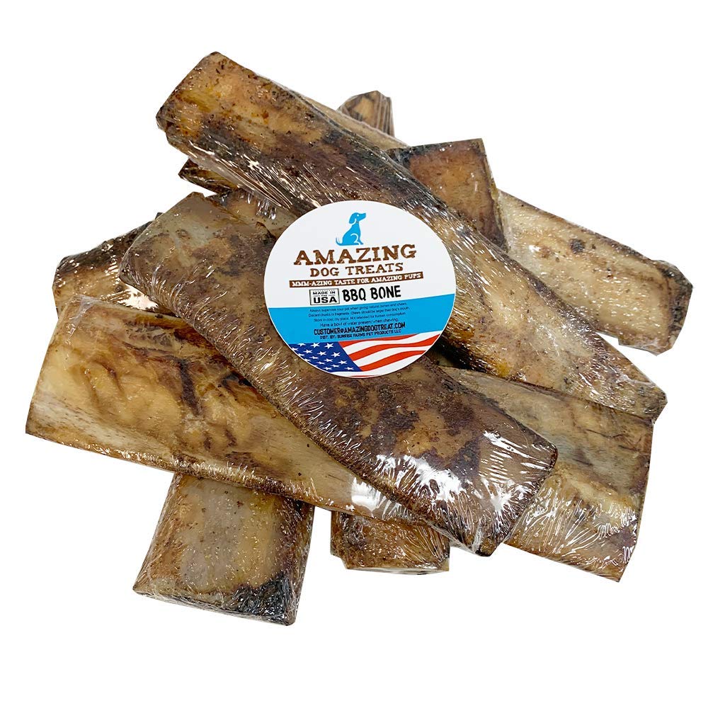 Amazing Dog Treats - Meaty Smoked Rib Bones (5 Count Pack) - Rib Bones for Dogs - Natural Smoked Grass Fed Cattle Rib Bone Dog C
