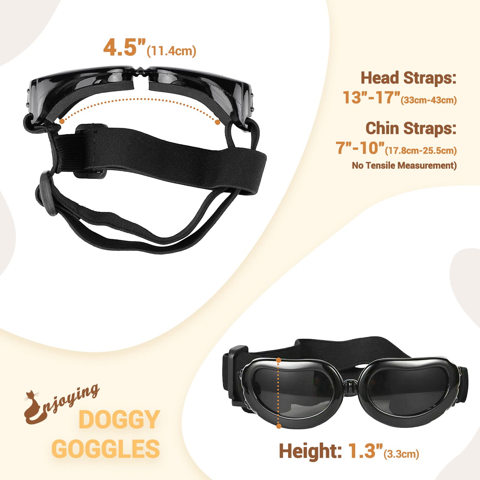 Enjoying Dog Sunglasses Small Breed Dogs Goggles Uv Protection Eye Wear Windproof Anti-Fog Pet Glasses For Doggy About Over 5 Lb