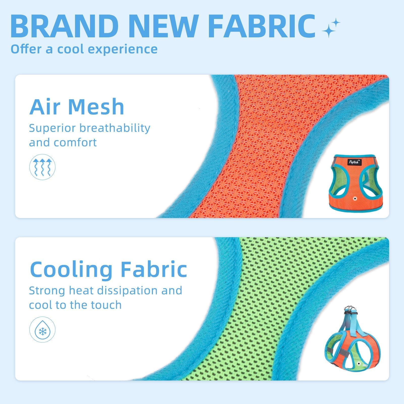 Pupteck Adjustable Dog Harness Collar And Leash Set Step In No Pull Pet Harness For Small Medium Dogs Puppy And Cats Outdoor Walking Running, Soft Mesh Padded Reflective Vest Harnesses, Orangered L