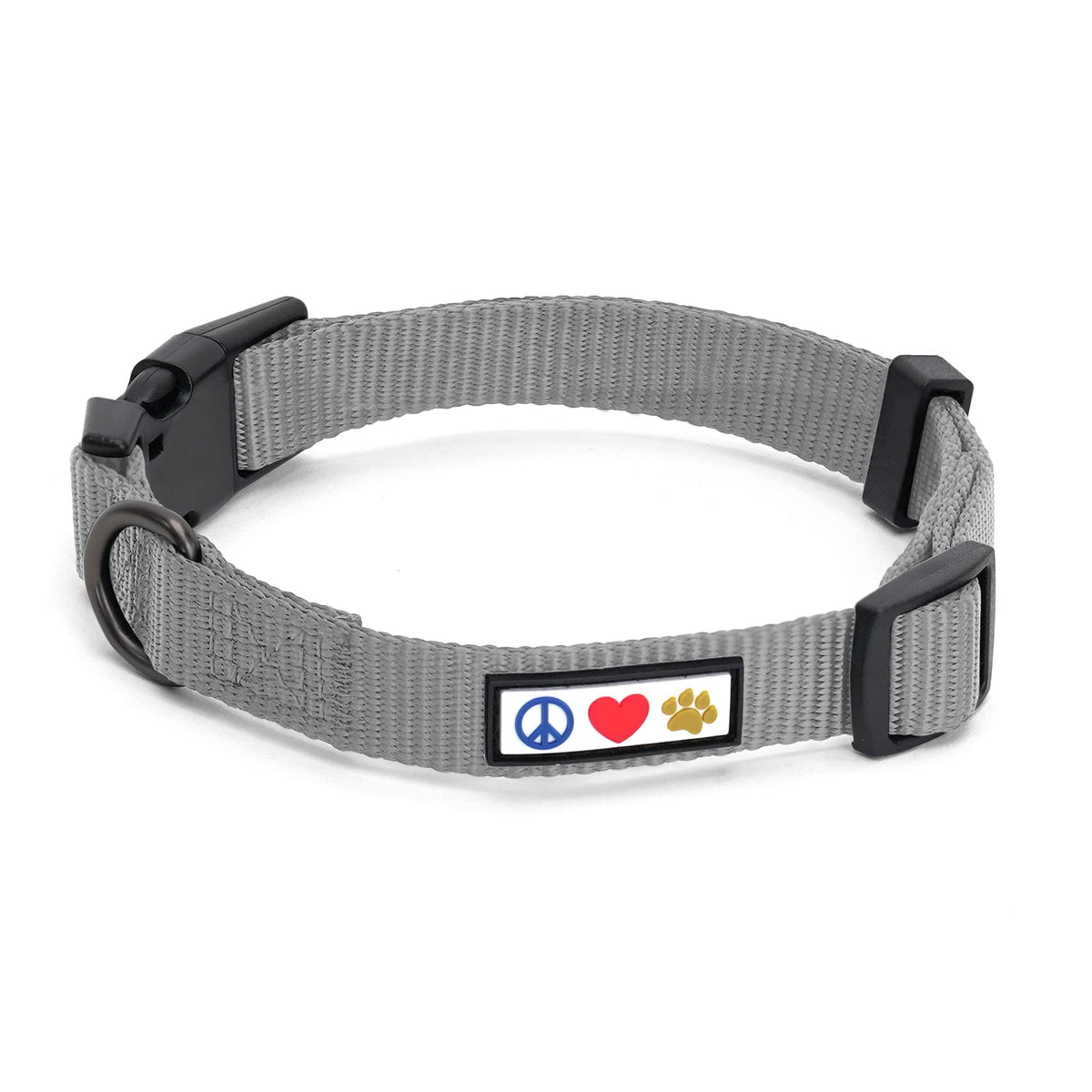 Pawtitas Dog Collar For Medium Dogs Training Puppy Collar With Solid - Medium Dog Collar M -Grey