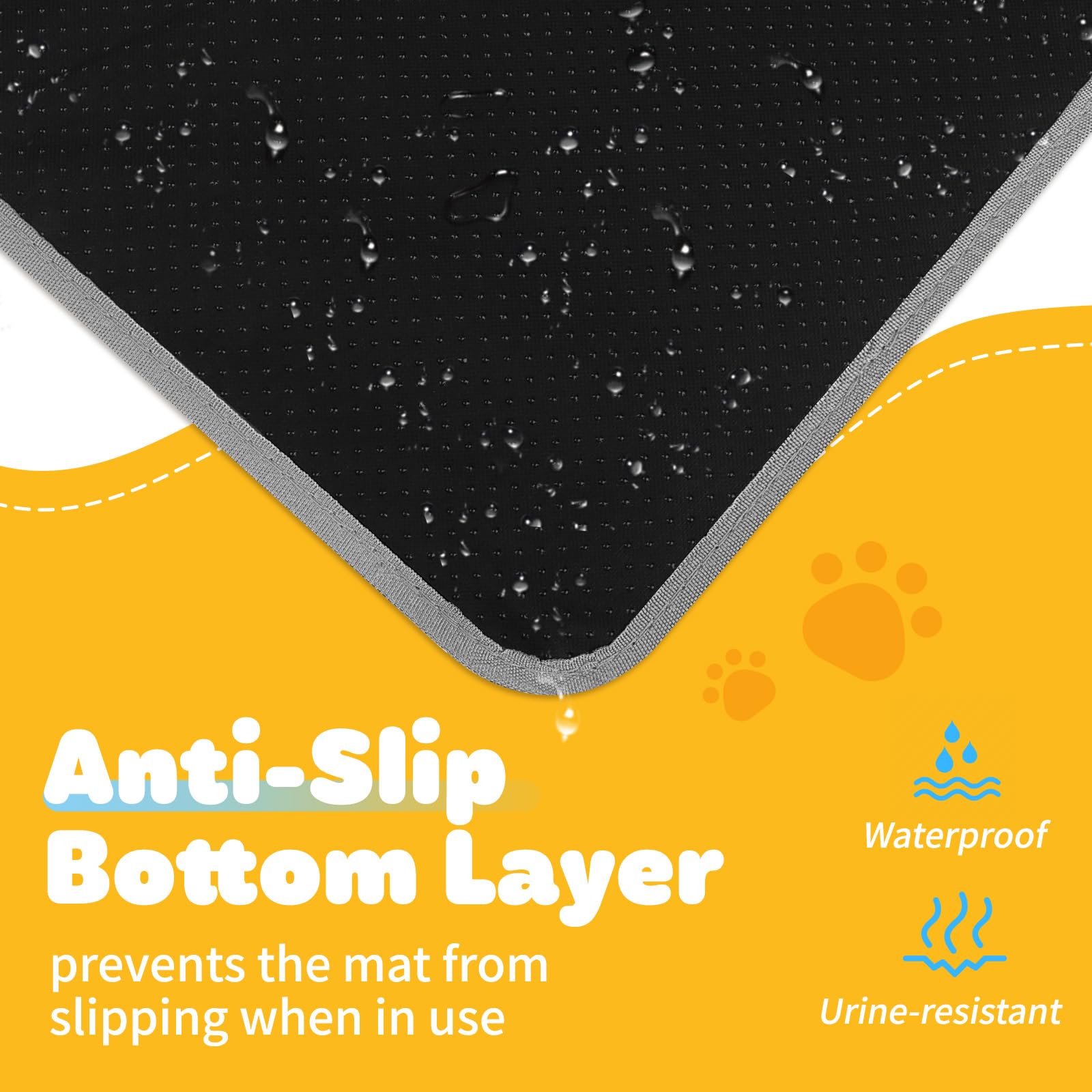 Cat Litter Mat - 23.2'' X 14.6'' Small Litter Trapping Mat, Easy To Clean Litter Box Mat, Waterproof, Urine-Proof, Non-Slip Kitty Litter Mats For Floor, Black
