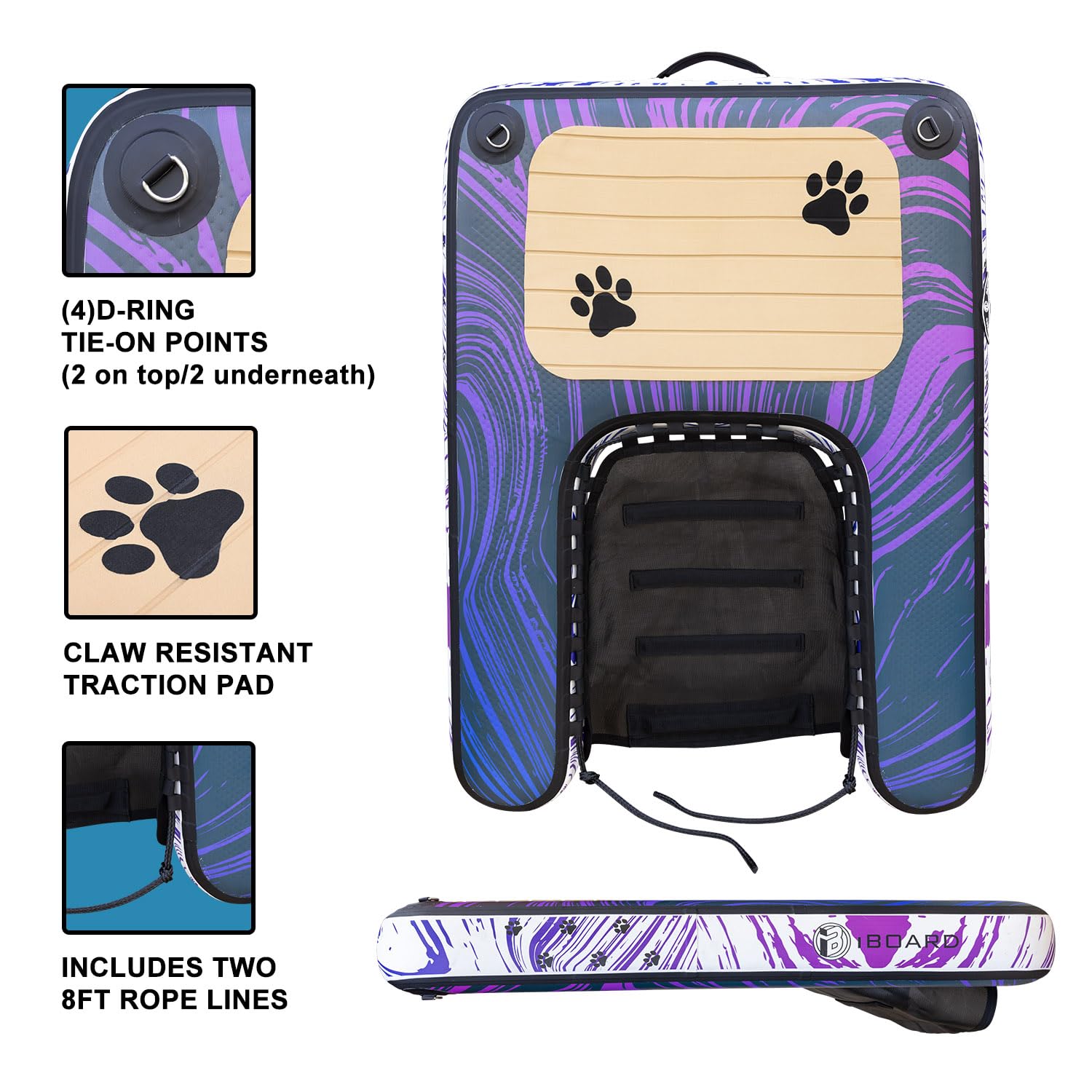 Iboard Dog Ramp & Pool Float - Portable Pet Ramp For Boats, Docks, And Pools - Non-Slip Dog Ramp For Small, Medium, And Large Do