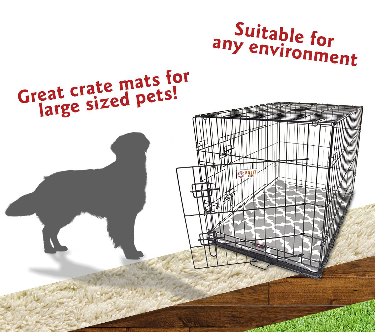 42' Trellis Gray Crate Dog Bed Mat By Majestic Pet Products