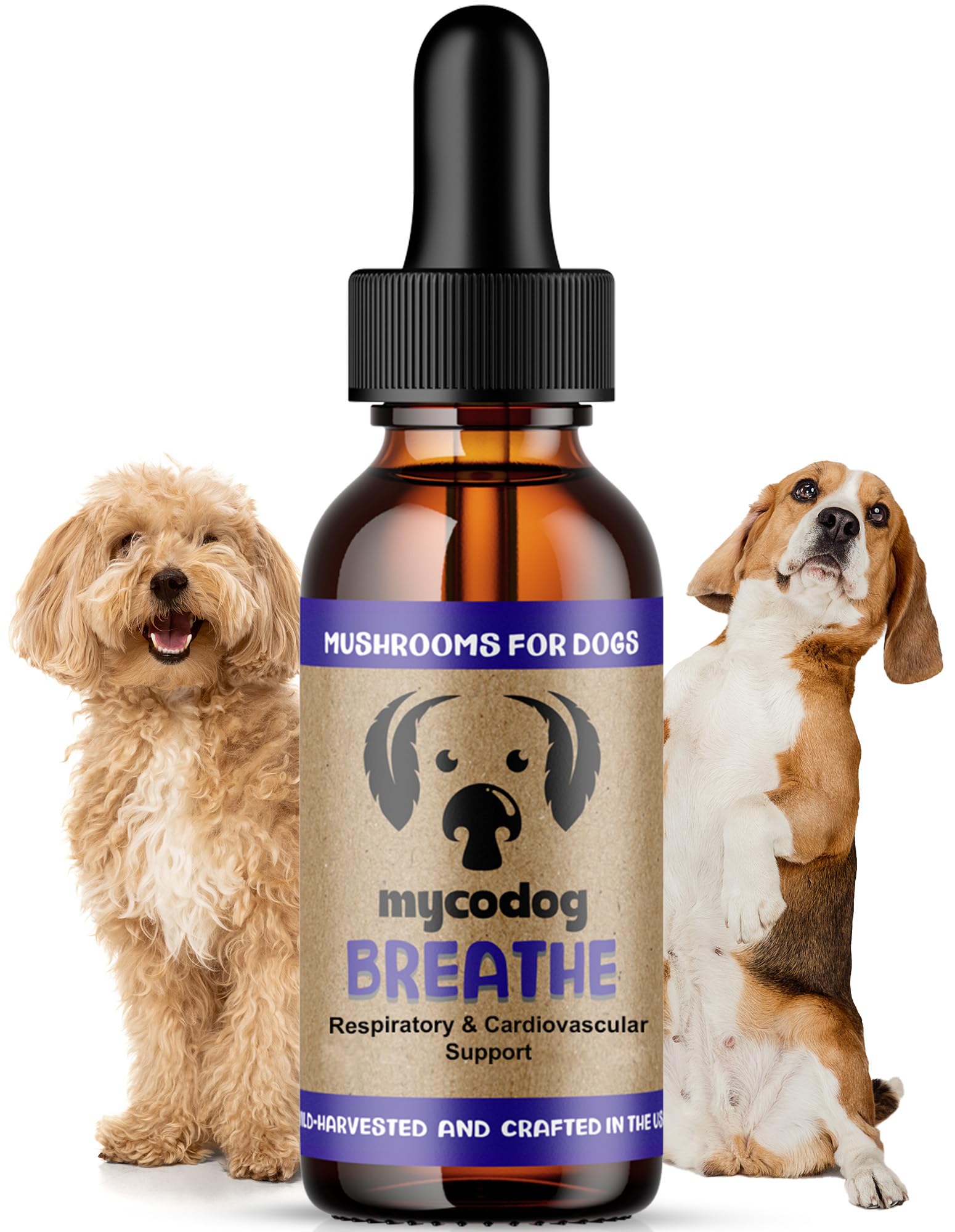 MycoDog Breathe - Respiratory Support Supplement for Dogs - Breathing Comfort & Airway Health - French Bulldogs, Pugs, & Flat-Fa
