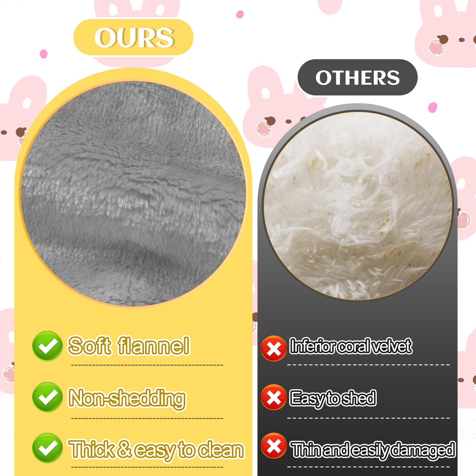 Mewtogo 13 X 14In Rabbit Bed, Thickened Soft Bunny Snuggle Concave Bed, Cuddle Cushion Plush Mat With Cotton Lounger Pillows, Sm