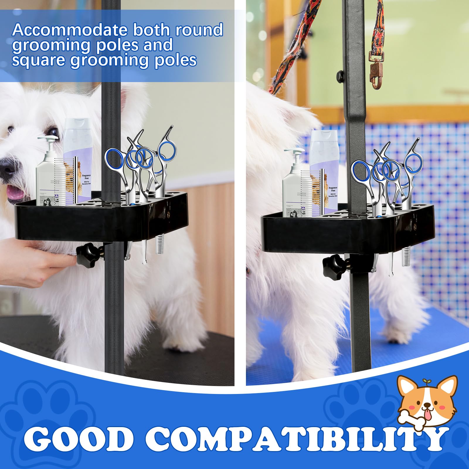 Breeze Touch Rotatable Dog Grooming Organizer For Dog Grooming Table Accessories, Portable Pet Grooming Tools Holder Dog Groomin