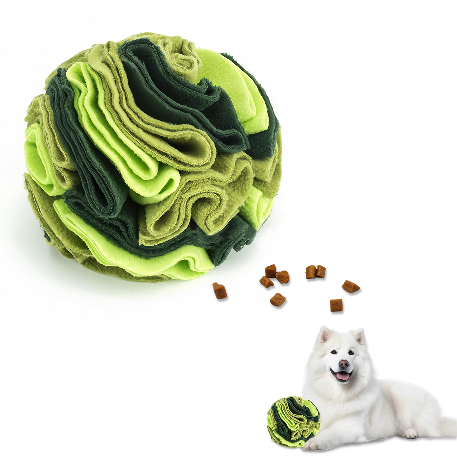Andiker 5.9 Snuffle Ball for Dogs, Plush Colorful Interactive Snuffle Ball Hide Treat Dog Puzzle Toy for Relieving Boredom and T