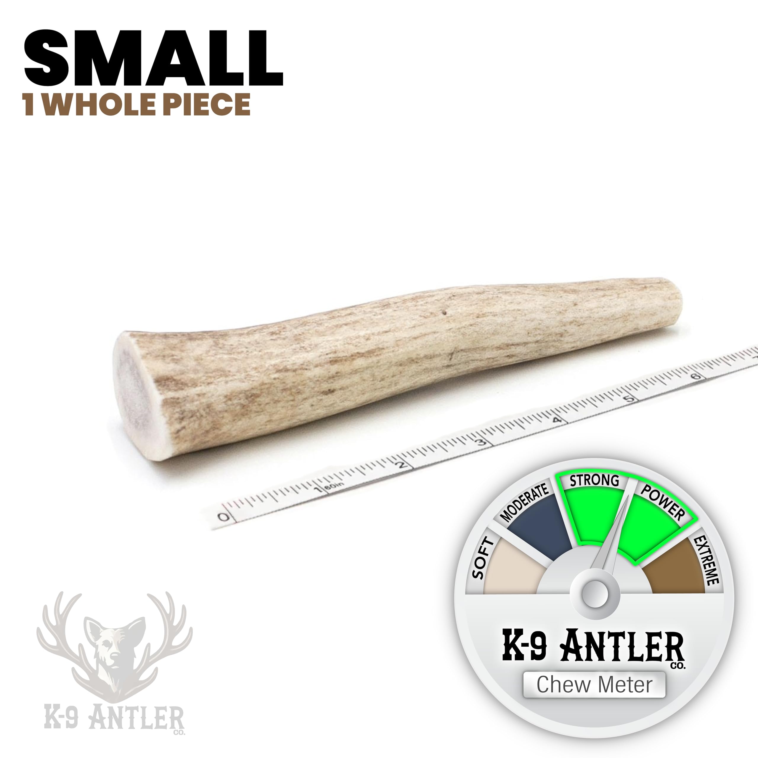 K-9 Antler Co. Elk Antlers for Dogs - Small Whole (4-6 Inch), Durable Chew for Aggressive Chewers, USA Sourced, Naturally Shed &
