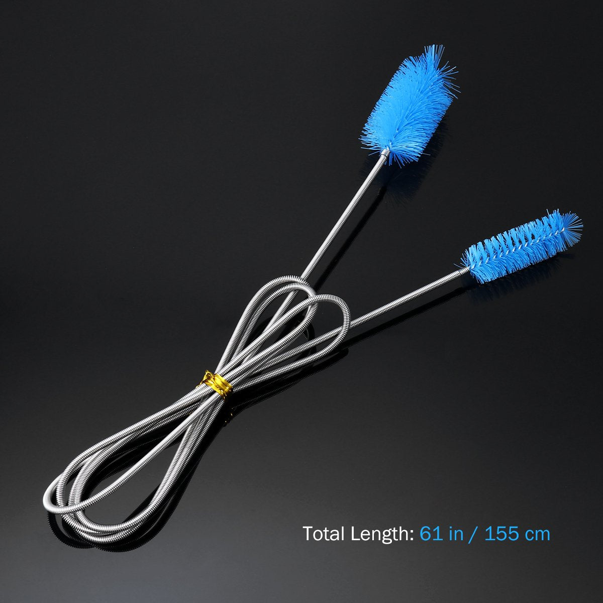 Ueetek Stainless Flexible Cleaning Brush Double Ended Canister Filter Tube Hose Pipe Clean For Fish Tank Aquarium (Sky Blue)
