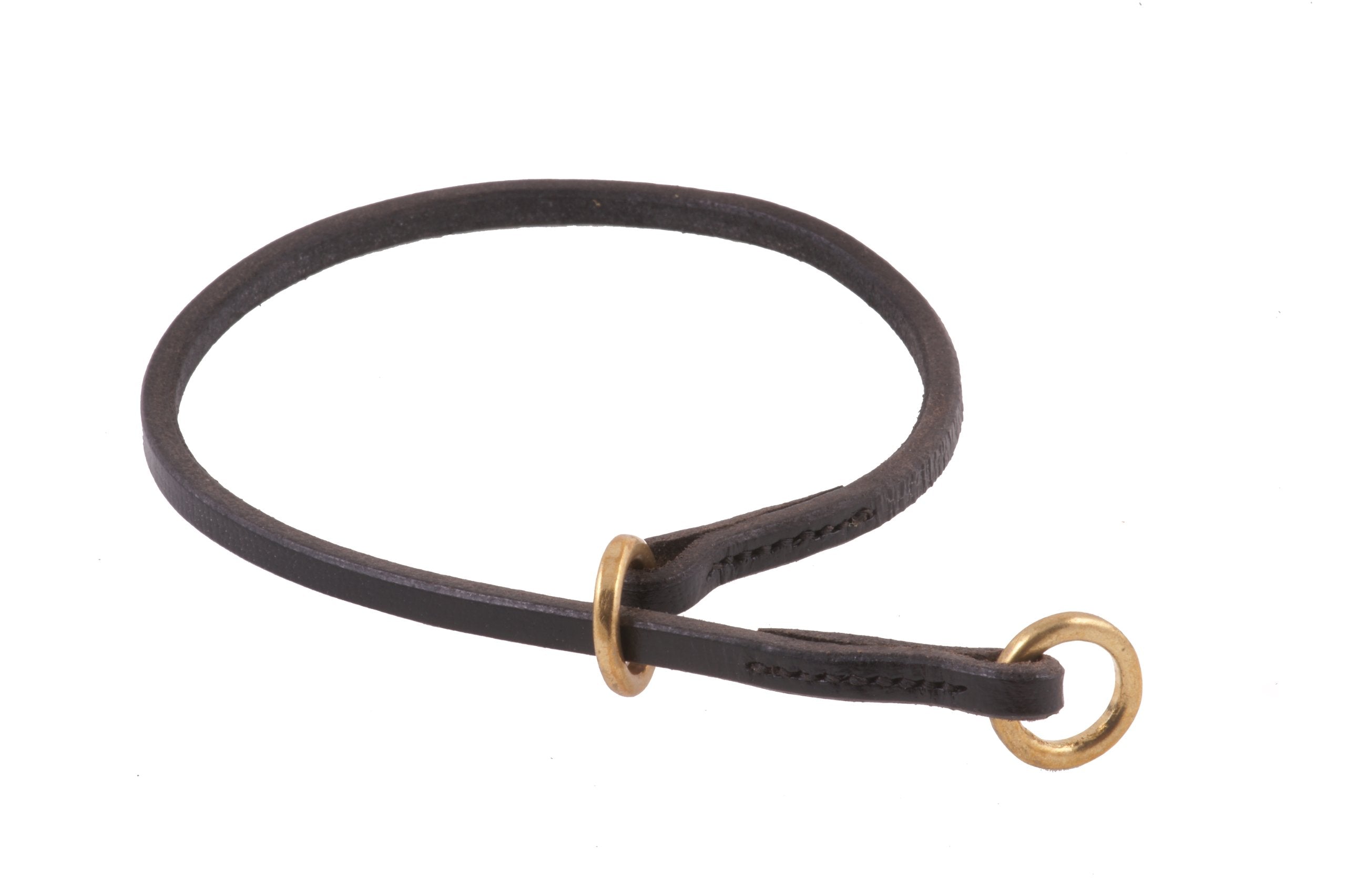 Alvalley Flat Leather Slip Dog Collar - Super Soft Durable Strong Hand Stitched Leather Dog Collar - Suitable For Training & Wal