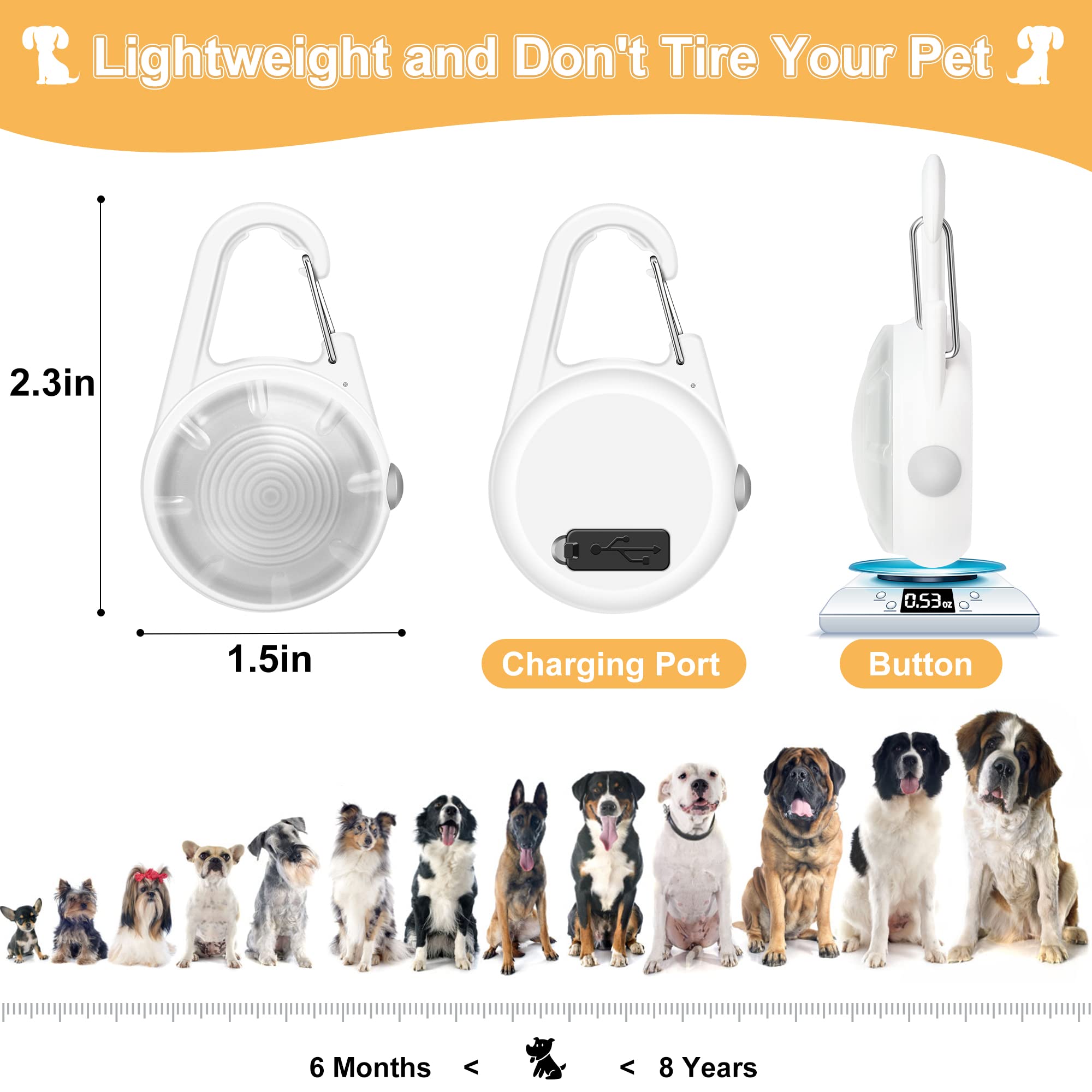 Dog Collar Light, 4 Modes Dog Lights For Night Walking, Rechargeable Pet Collar Led For Nighttime Clip On, Ip68 Waterproof Pet W
