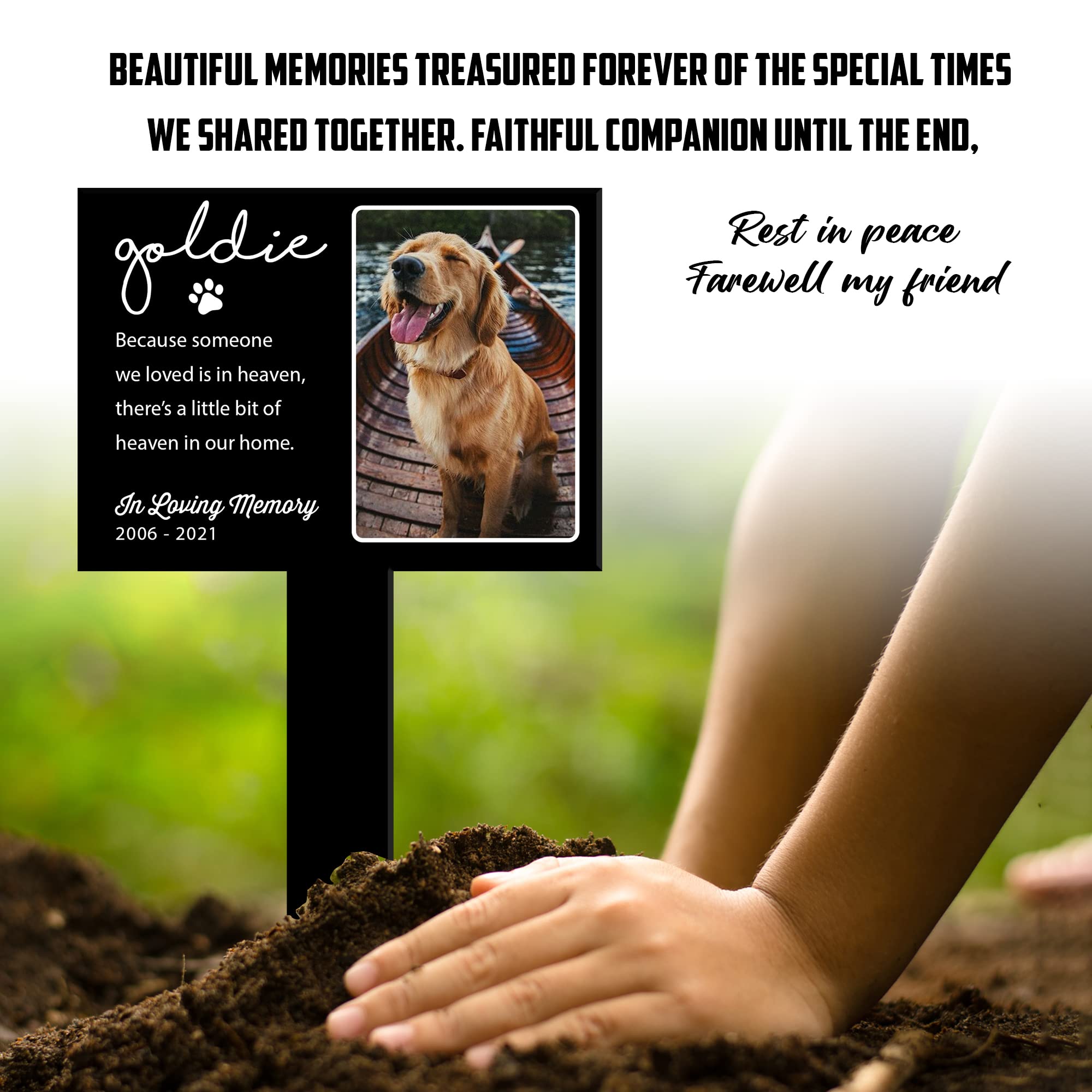 Bfigift Customized Dog Memorial Cross Pet Plaque Stake For The Garden Or Yard With Picture And Quote Pet Grave Markers Personalized Sympathetic Pet Loss Gifts Dog Memorial Stake For Someone Lost Pet