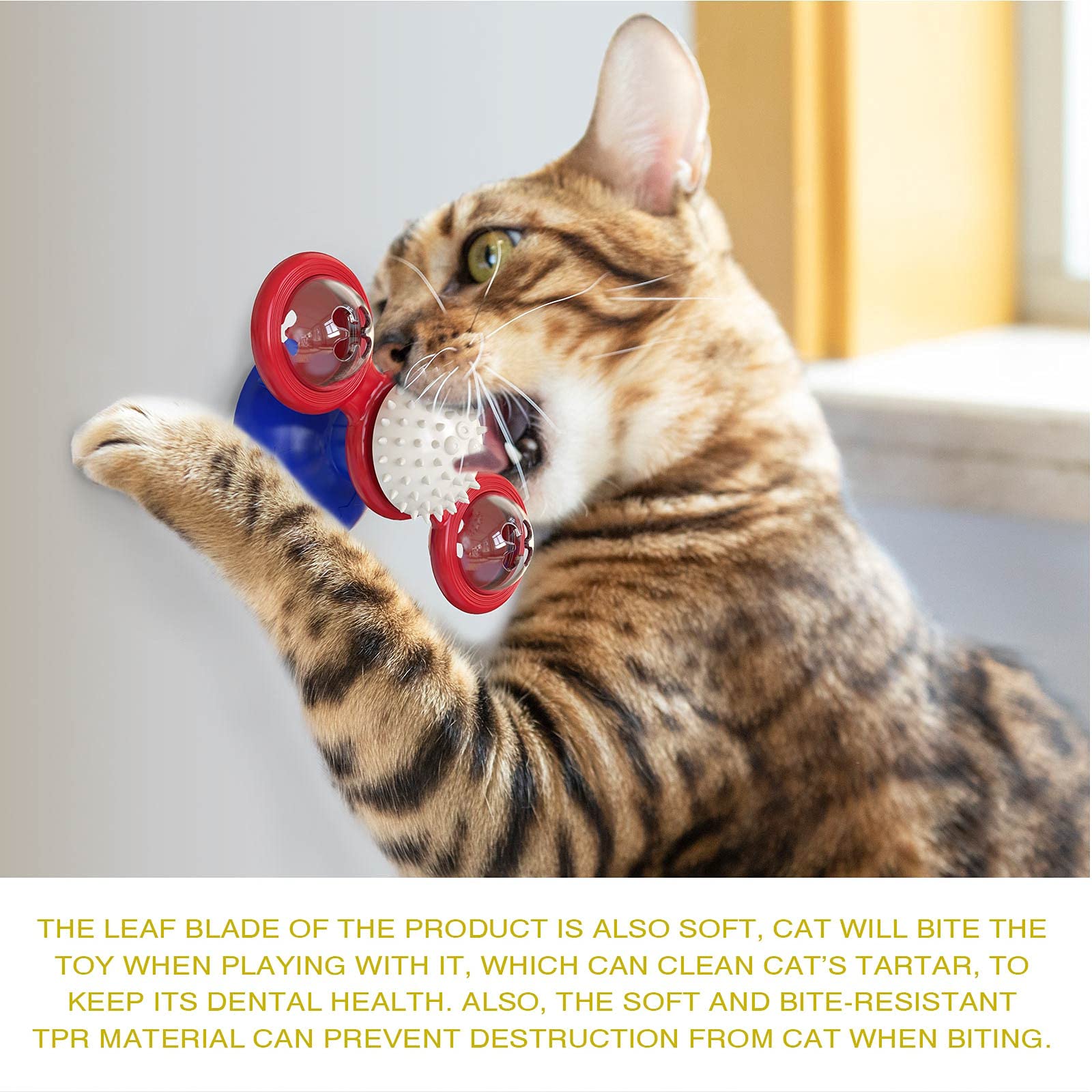 Gbsyu Interactive Windmill Cat Toys With Catnip : Cat Toys For Indoor Cats Funny Kitten Toys With Led Light Ball Suction Cup?Cat Nip Toy For Cat Chew Exercise (Multi-Colored)