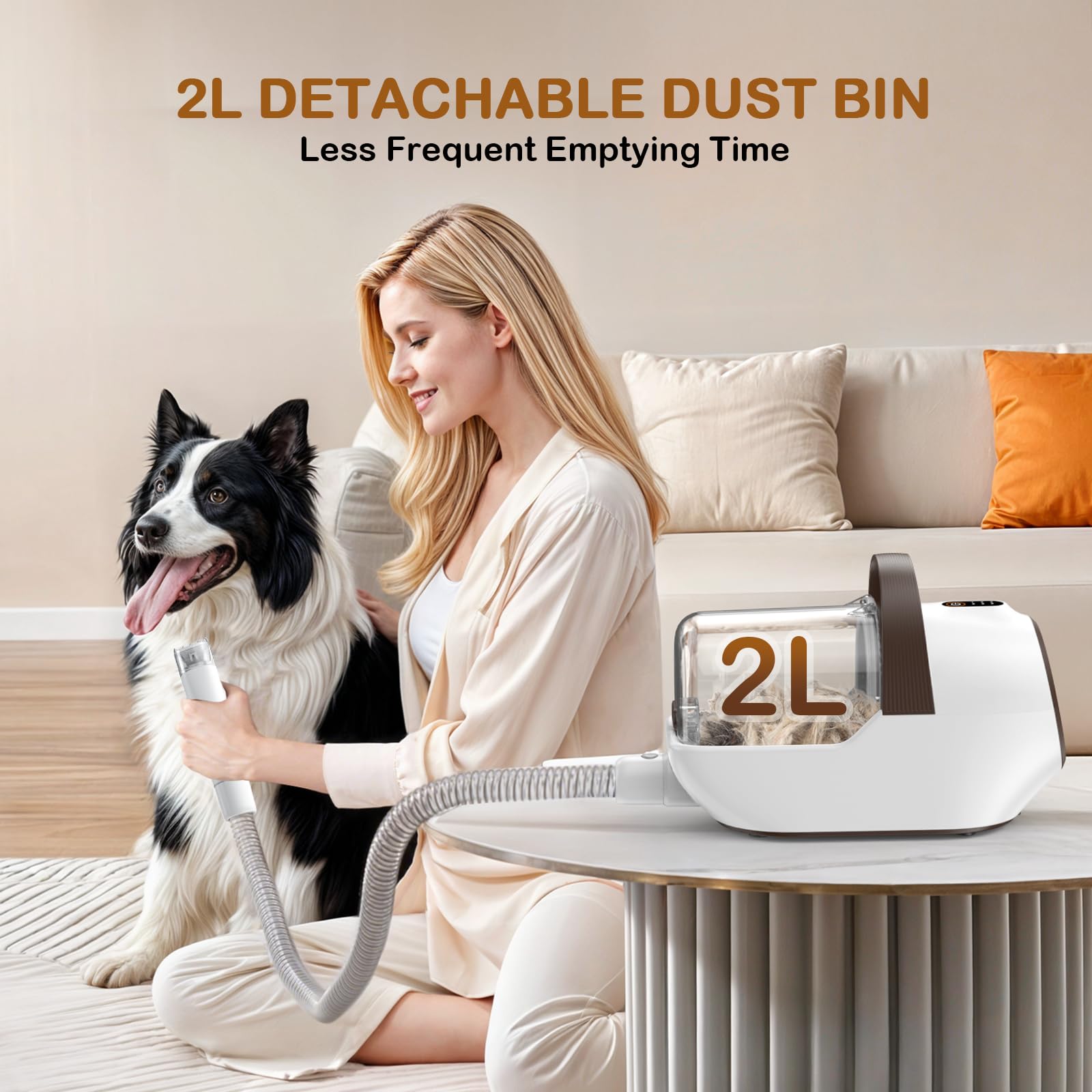 Ozumek Dog Grooming Vacuum, Dog Grooming Kit With Pet Clipper Nail Grinder, 3 Suction Modes Dog Brush Vacuum With 6 Pet Grooming