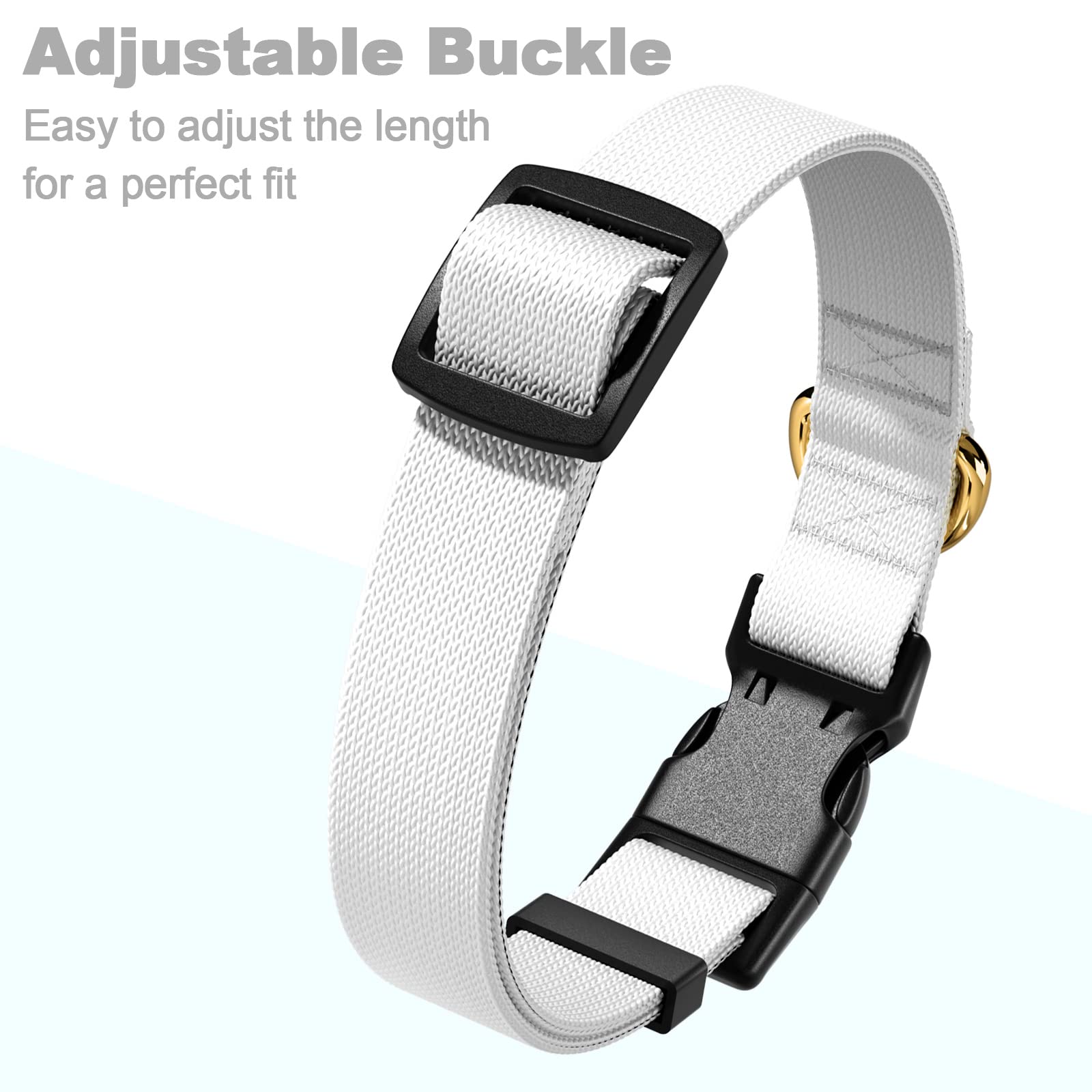 Rnivvi Dog Collar For Small Dogs, Classic Heavy Duty Adjustable Puppy Collar With Quick Release Buckle For Boy Girl & Female,Pet