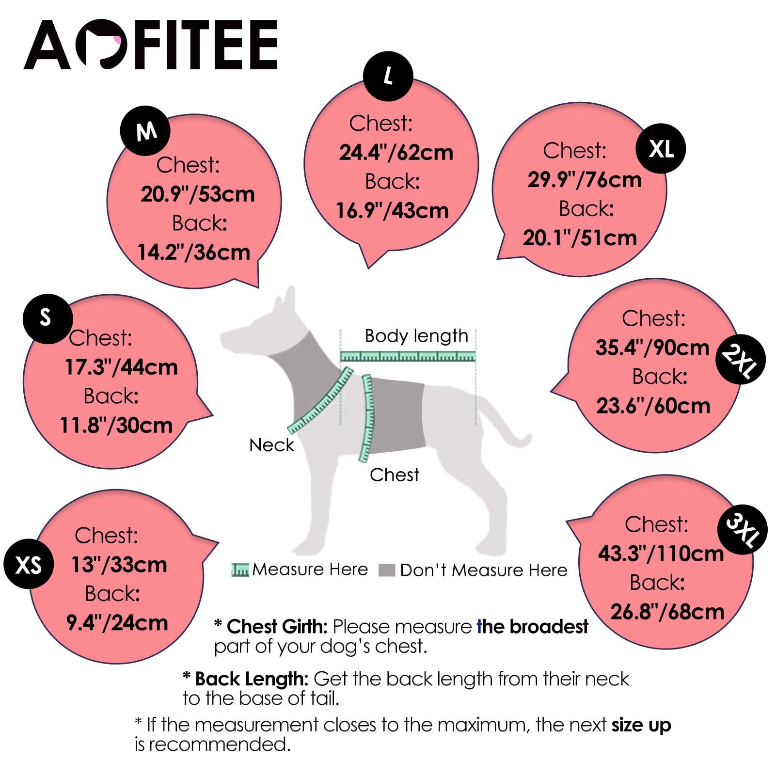 Aofitee Dog Coat, Warm Dog Winter Coat, Reflective Cold Weather Dogs Puffer Jacket With Harness Built In, Waterproof Pet Fleece
