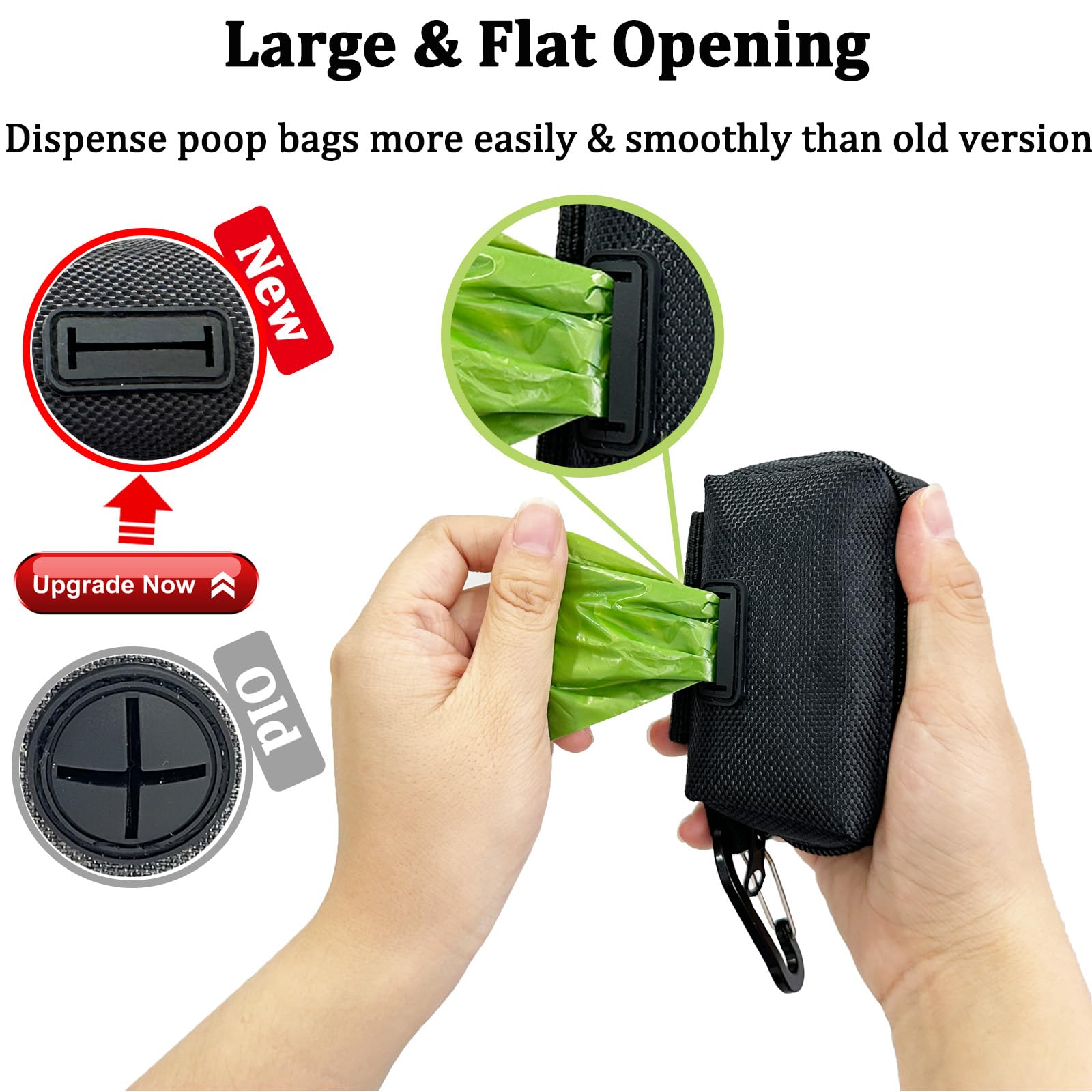 Cakovano Dog Poop Bag Holder For Leash, 2 In 1 Dog Waste Bag Dispenser & Holder, Plus 15 Poop Bags