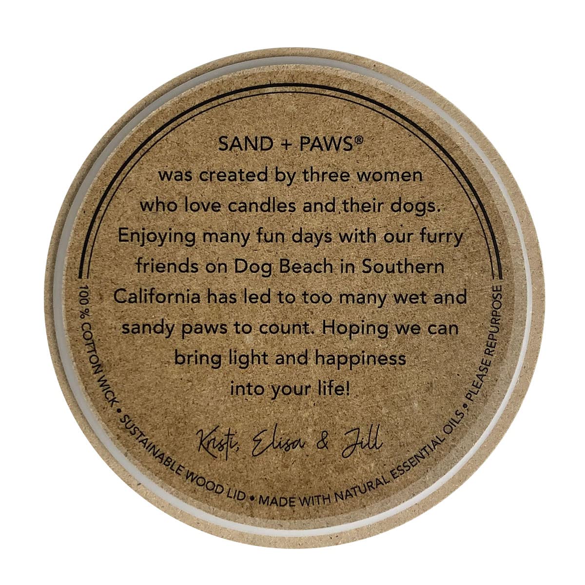 Sand + Paws Scented Candle - Amber & Fig - Additional Scents And Sizes -Luxurious Air Freshening Jar Candles Neutralize Pet Odors And Enhance Home Décor - 100% Cotton Lead-Free Wicks - 12 Oz
