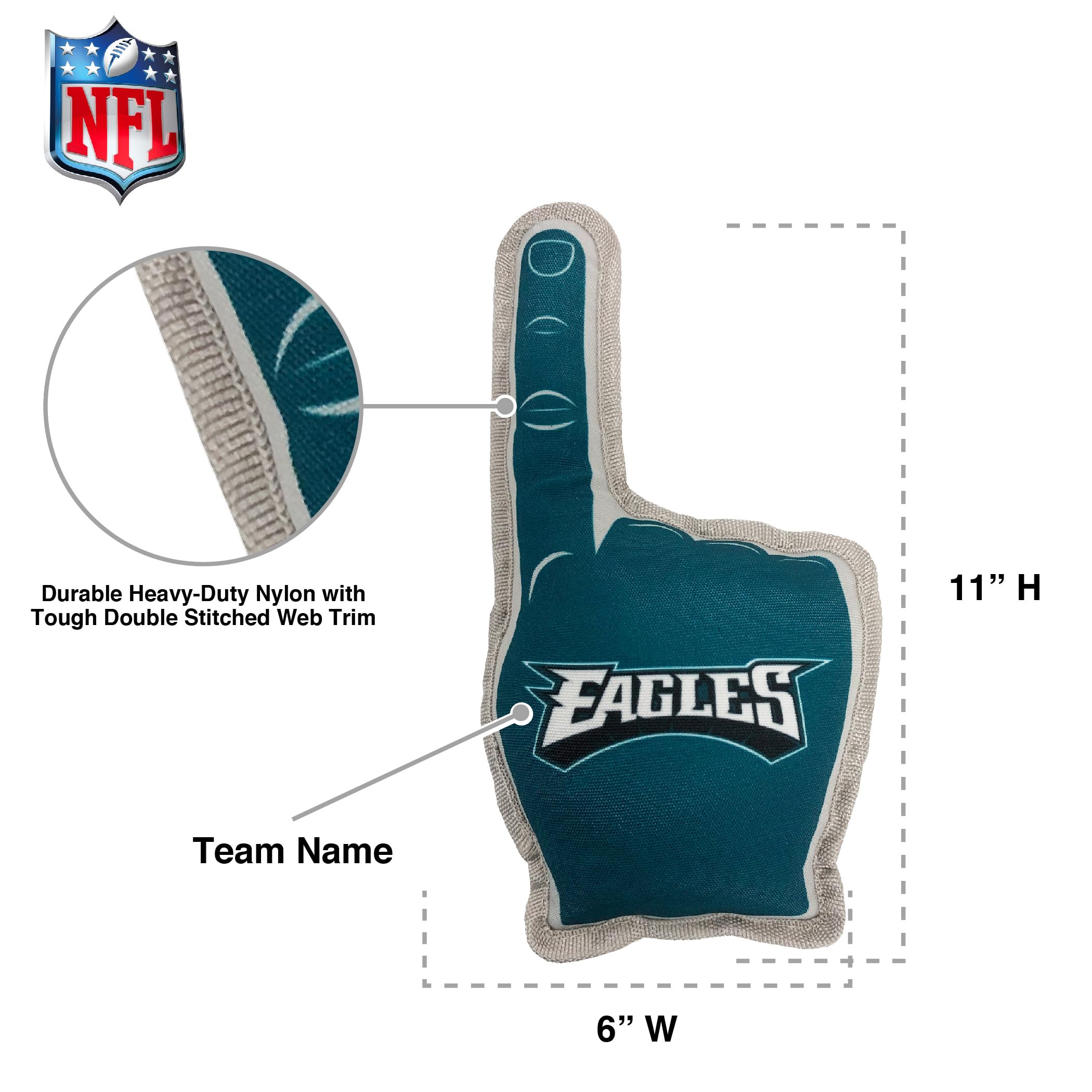 Nfl Philadelphia Eagles #1 Fan Toy For Dogs & Cats. Best Tough Pet Toy With Inner Squeaker