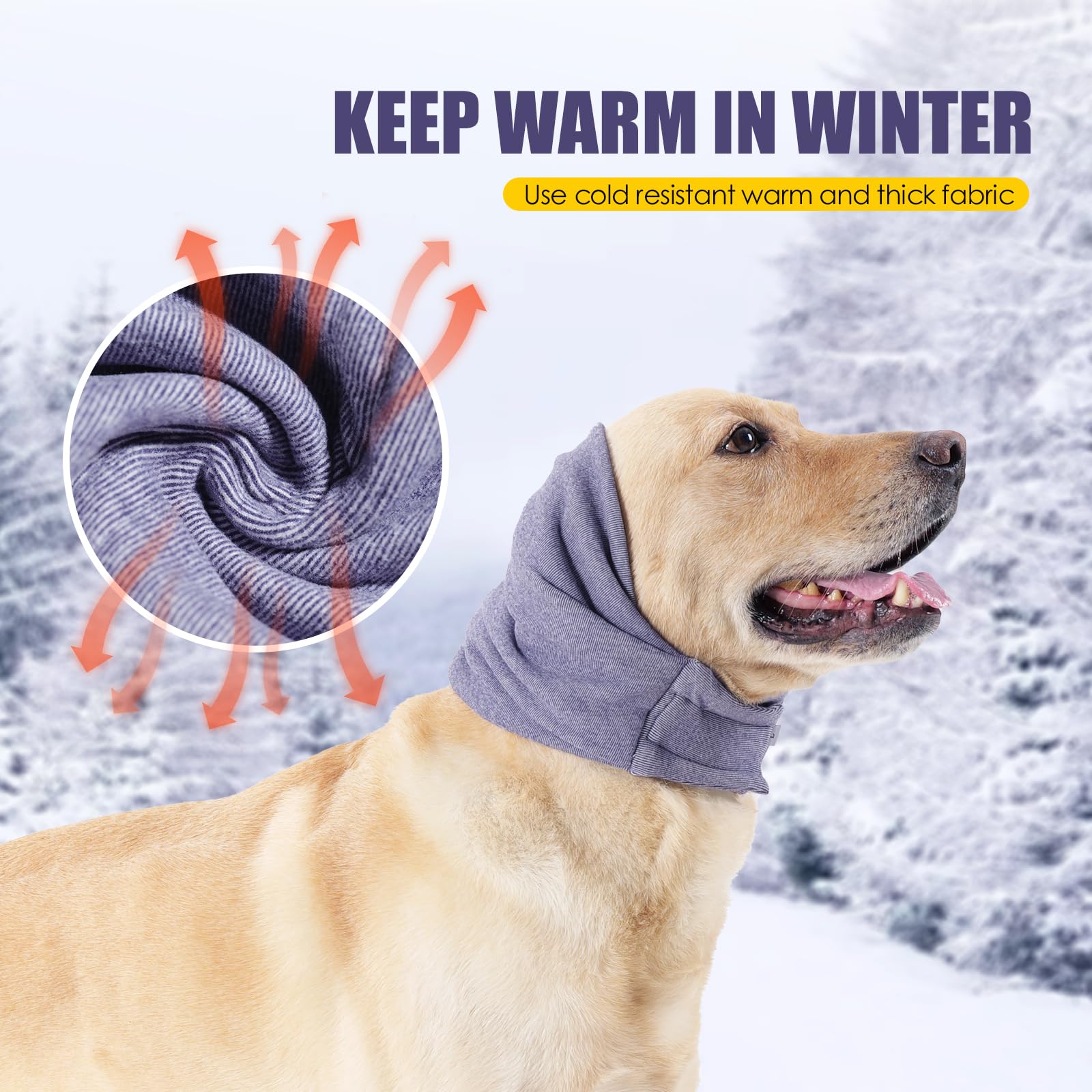 JOHNBOLIN Dog Thunder Ear Muffs,Dog Calming & No Shake Ear Wraps for Dogs Hematoma Healing,Dog Noise Protection Head Ear Wrap Re