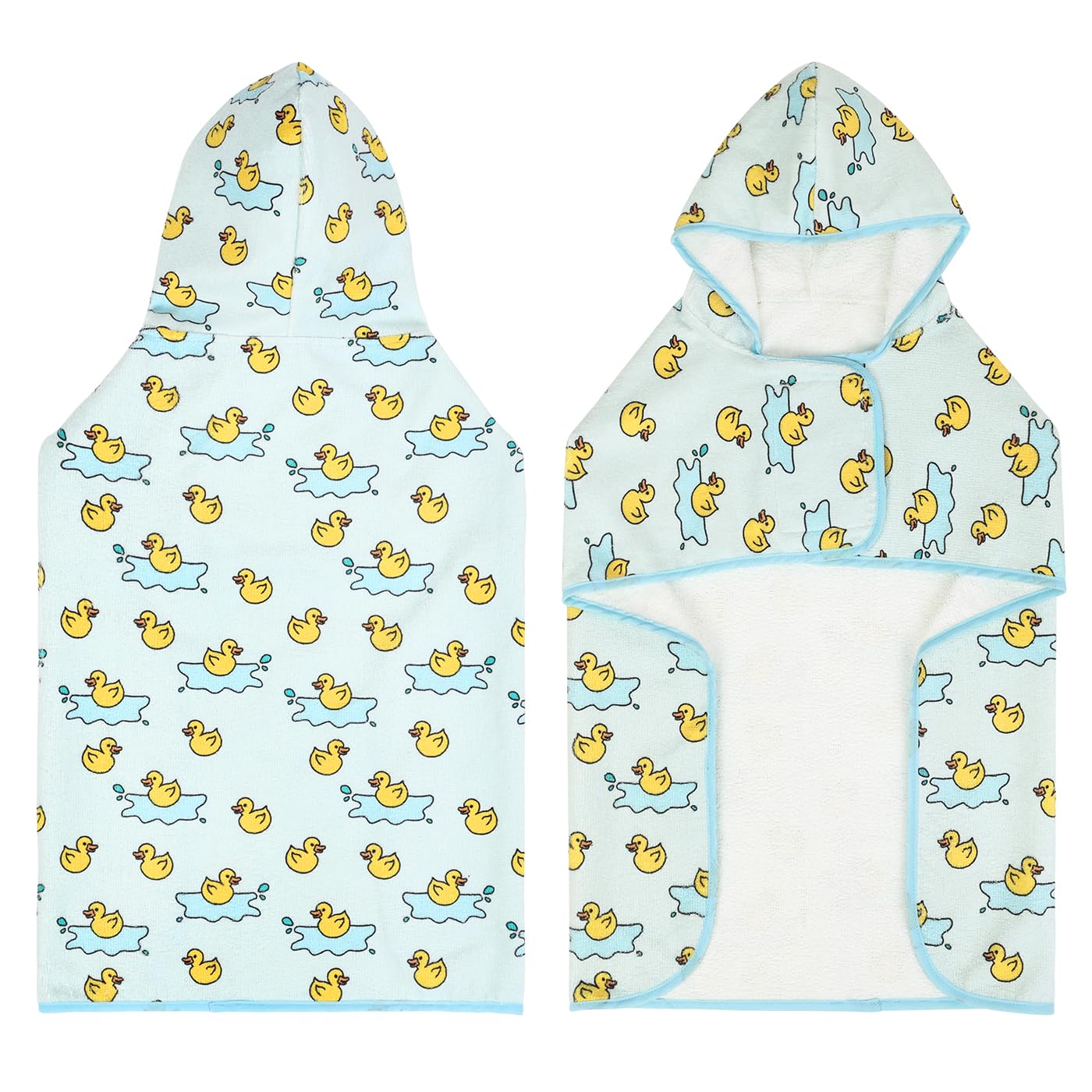Hde Dog Bathrobe Super Absorbent Quick Drying Towel With Hood For All Dog Breeds Sizes S-Xxl - Rubber Duck Puddles - Xxl