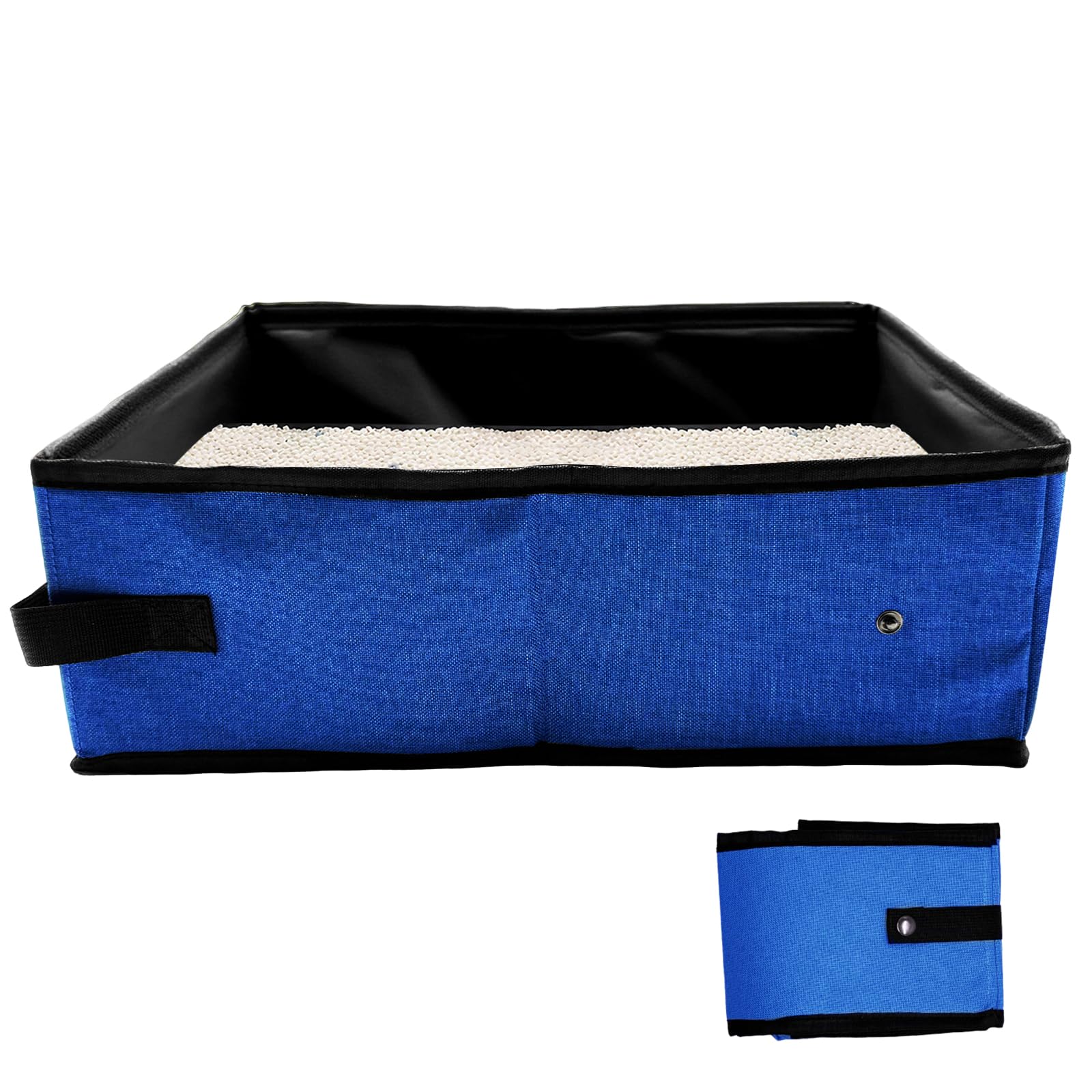 Foldable Travel Litter Box for Cats, Waterproof Portable Cat Travel Litter Box Folding, 15.75 * 11.82 * 3.94 Inches, Traveling &