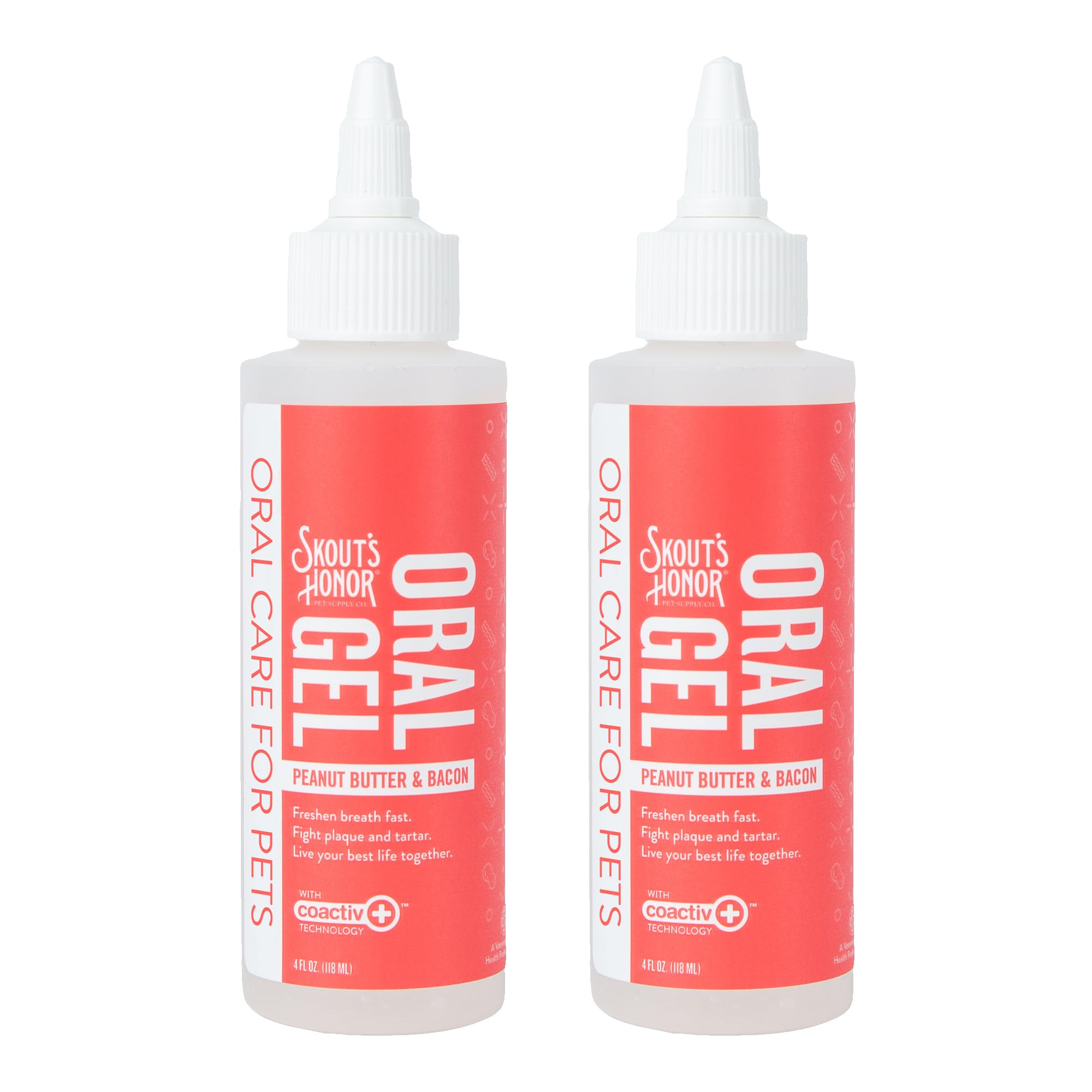 SKOUT'S HONOR Fresher Breath Peanut Butter & Bacon Oral Gel - Fights Plaque and Tartar, Freshens Breath Fast, No Brushing Requir