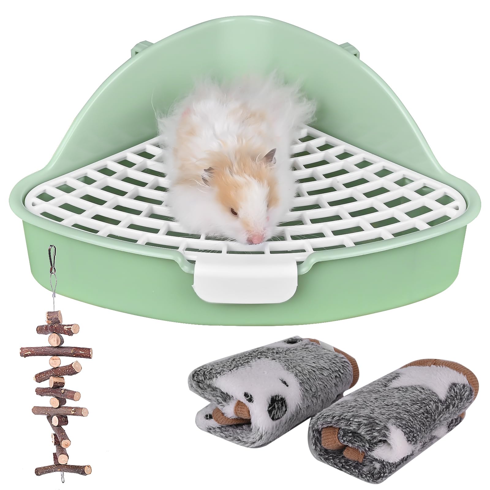 Rubyhome Triangle Rabbit Litter Box Bunny Potty Training Corner Small Animal Toilet Litter Box Pet Toilet Bedding Pee Pan Tray F