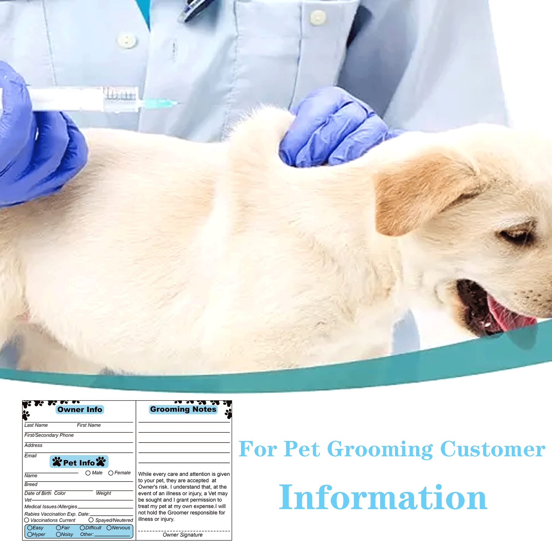 Cat Pet Dog Grooming Cards Groomer Information Check-In Cards For Pet Dog And Cat 4 X 6 Inch Groomer Client Profile Service Record Clip Card For Professional Pet And Cat Groomers, Kennel Care 50 Pack