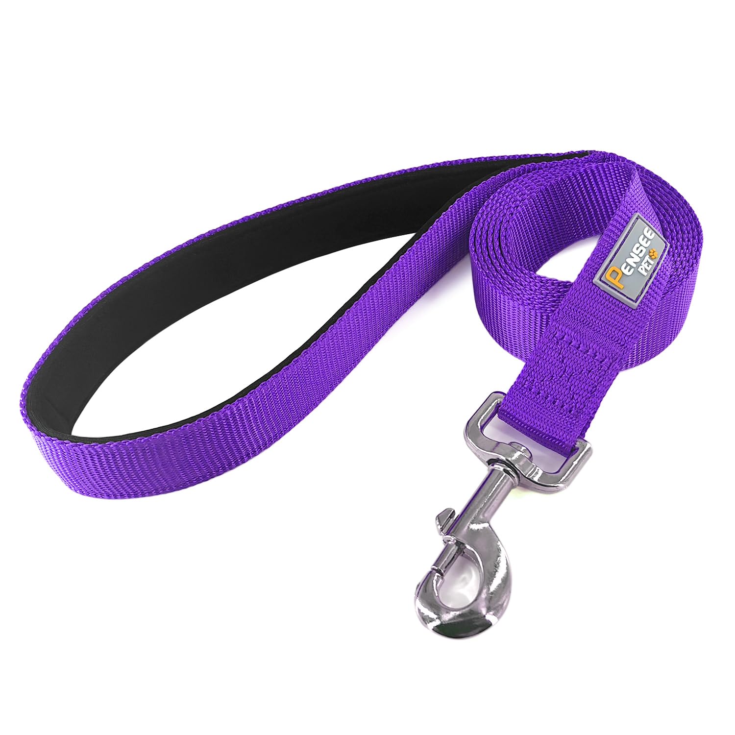 Penseepet Basic Dog Leashes 6 Ft Padded Handle Nylon Dogs Leashes For Large Dogs Purple
