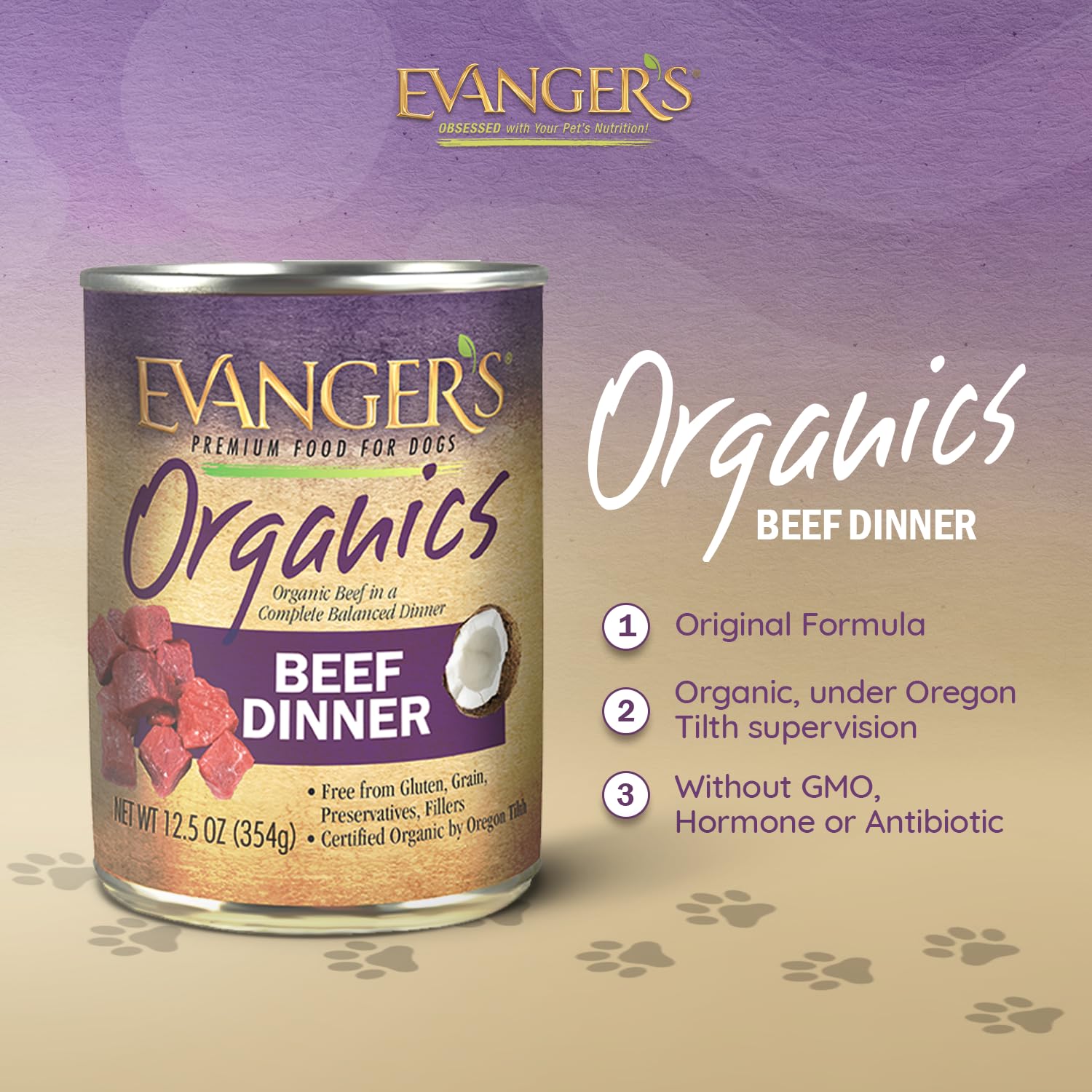Evangers Organics Beef Dinner for Dogs - 12, 12.5 oz Cans