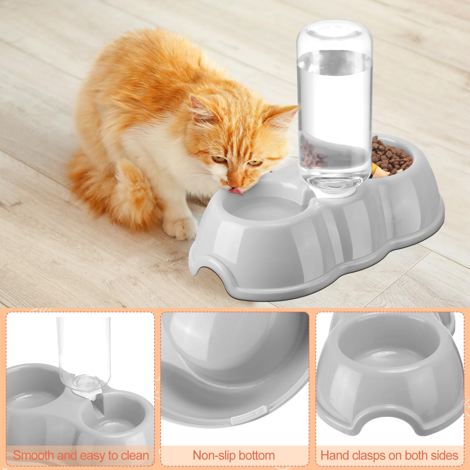 7 Pcs Small Cat Kitten Starter Kit Cat Litter Box with Shovel Paw Litter Mat Double Automatic Kitten Bowls Toy Teaser Stick Coll