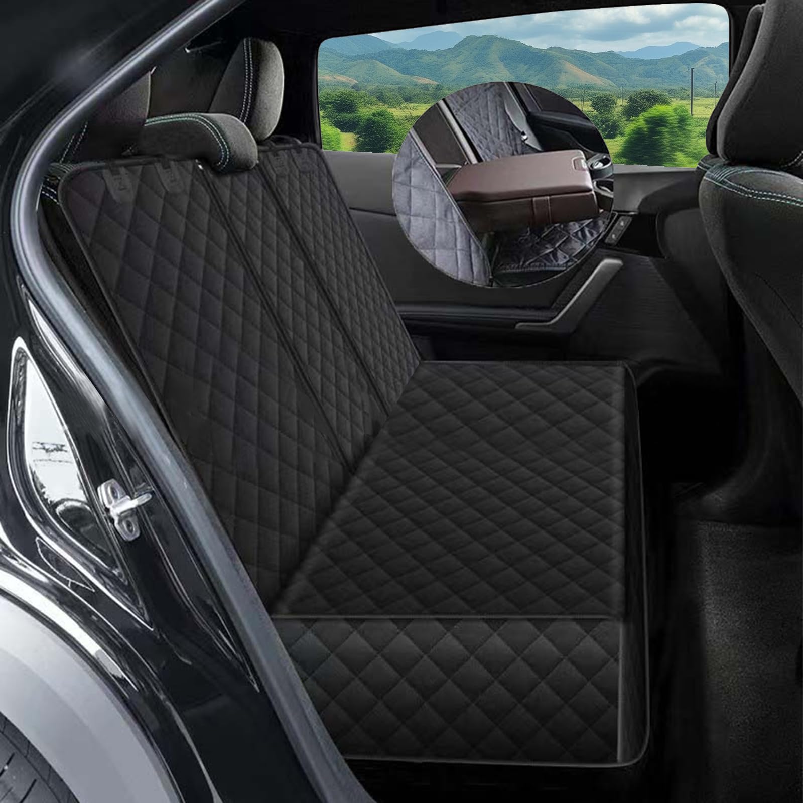 Doggiekit Dog Car Seat Cover For Back Seat, Waterproof Rear Seat Protector, Full Protection From Mud Scratches Shedding, Non-Sli