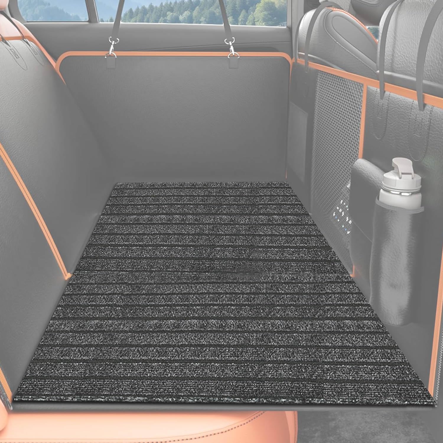 Dog Mat For Back Seat Extender, Non-Slip Dogs Rug For Car Back Seat Cover With Hard Bottom, Waterproof Pet Protector Pad Fit Dog