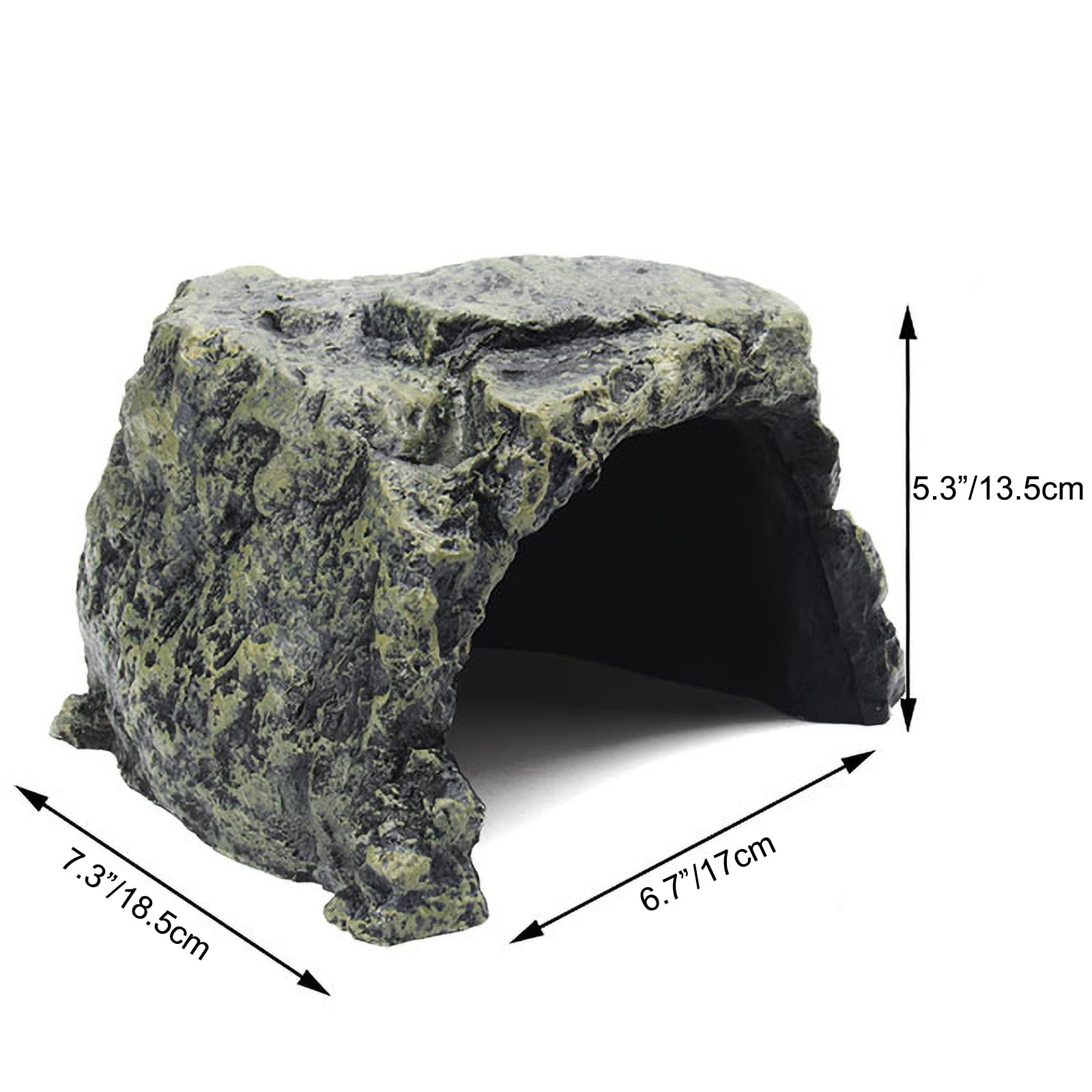 Besimple Aquarium Fish Hide Cave Decoration, Reptile Rock Hideouts Stone Cave Hide House Fish Tank Aquarium Accessories For Betta Shrimp Turtle Amphibians Small Lizards(Rock Hide Cave)