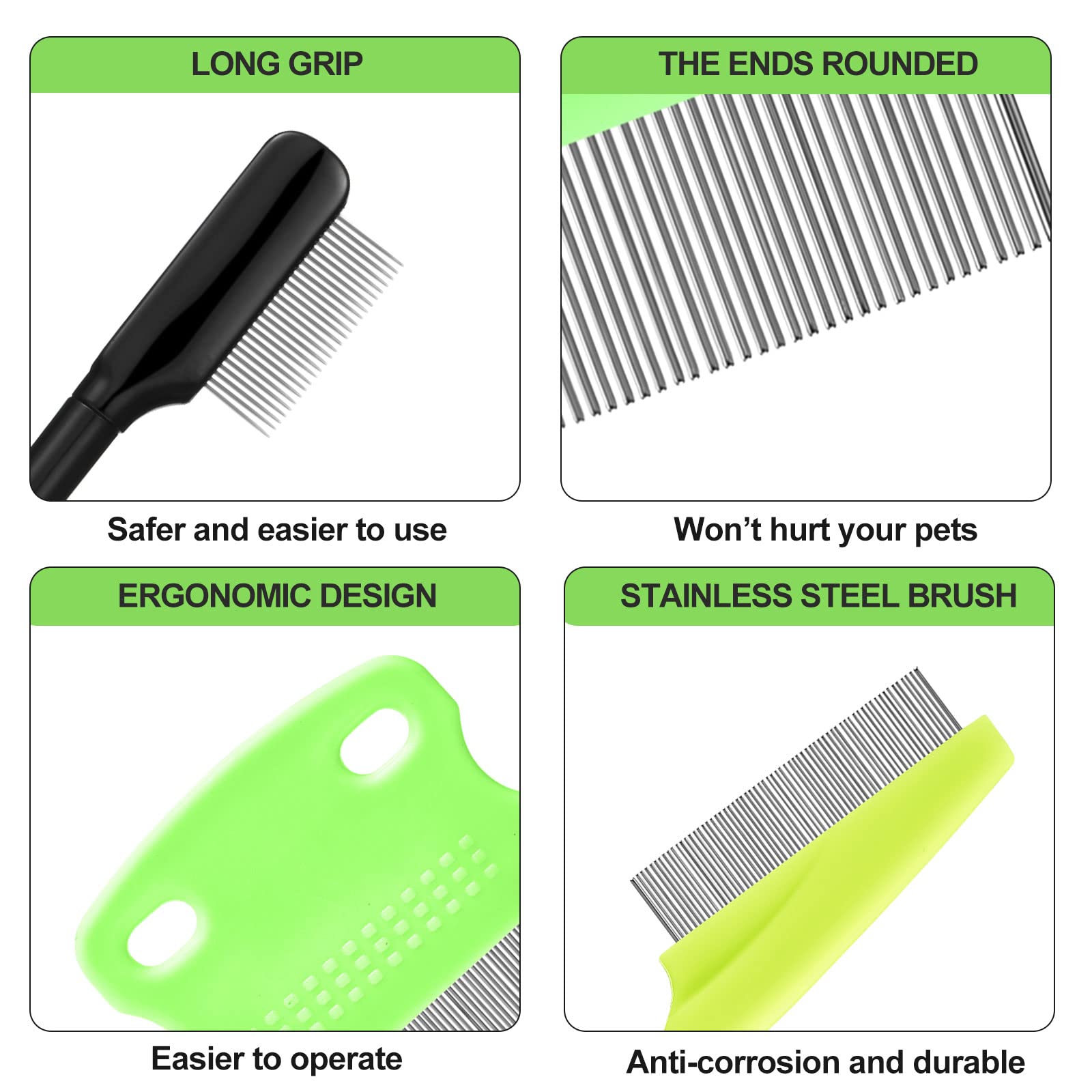 5 Pieces Dog Eye Combs Tear Stain Remover Combs Pet Grooming Comb For Small Dogs Gently Removing Eye Mucus And Crust (Green, Bla