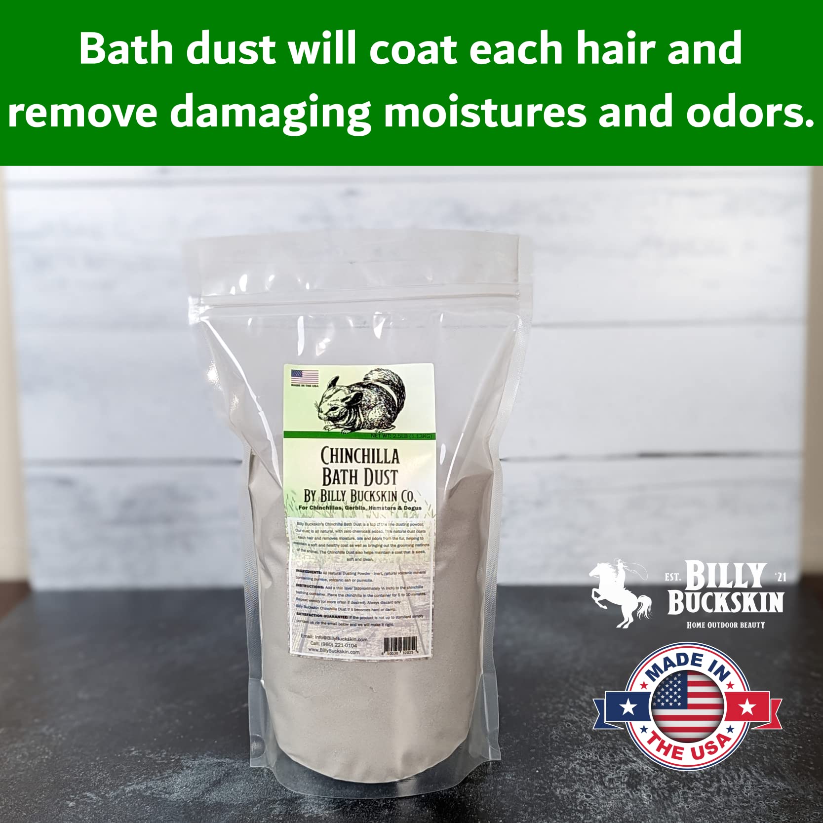 2.5 Lb. Chinchilla Dust Bath Bag, Pet Supplies, Pure Cleansing Pumice Sand For Cleaning Hamsters, Mice, Degu, Small Pet Animals,