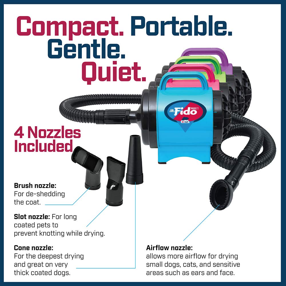 B-Air Fido Max 1 Dog Dryer, 7 Piece Set - Premier Grooming Collection in Hot Pink for Professional Pet Grooming