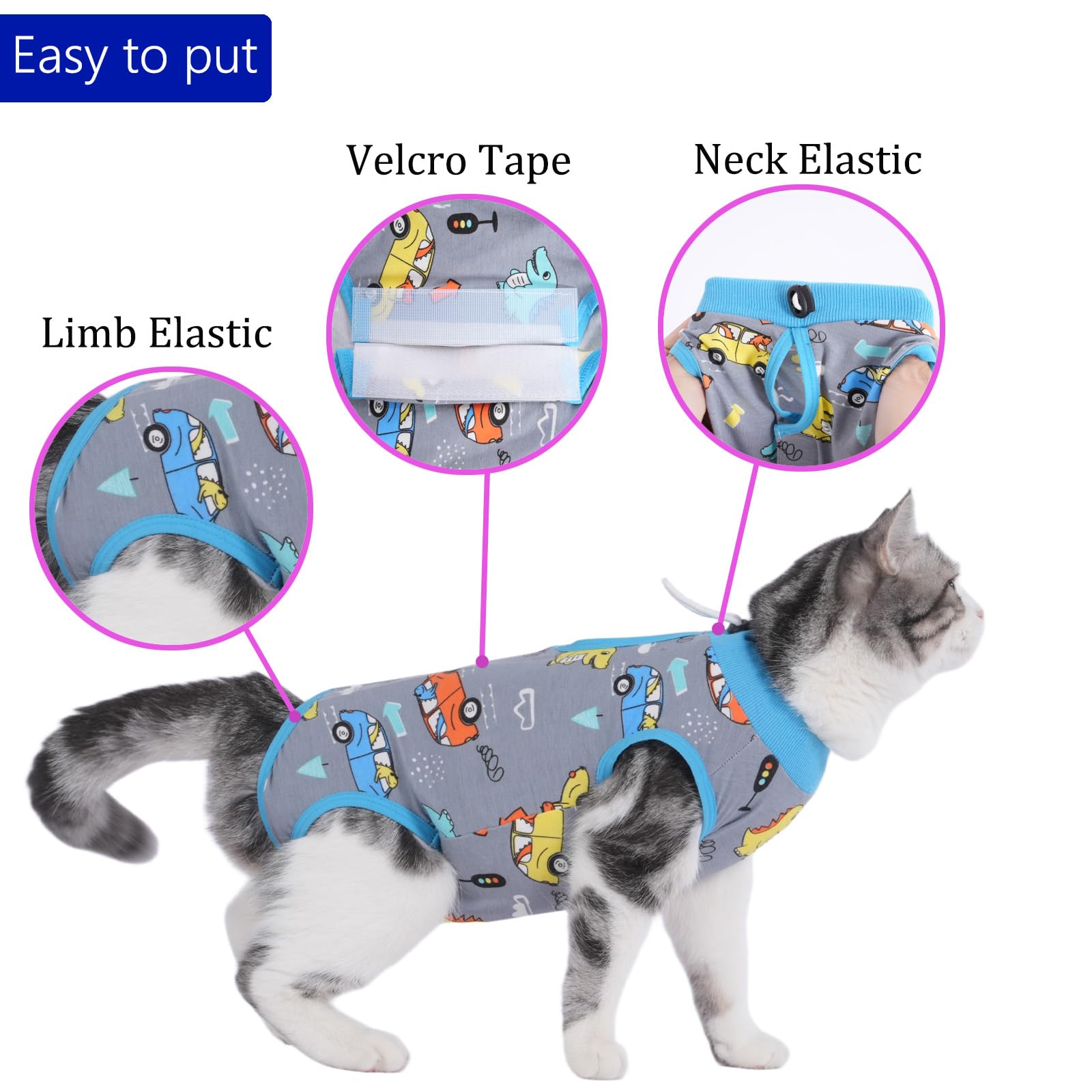 Kzrfojy Cat Surgery Recovery Suit Professional For Surgical Abdominal Wound Or Skin Diseases E-Collar Alternative For Cats After
