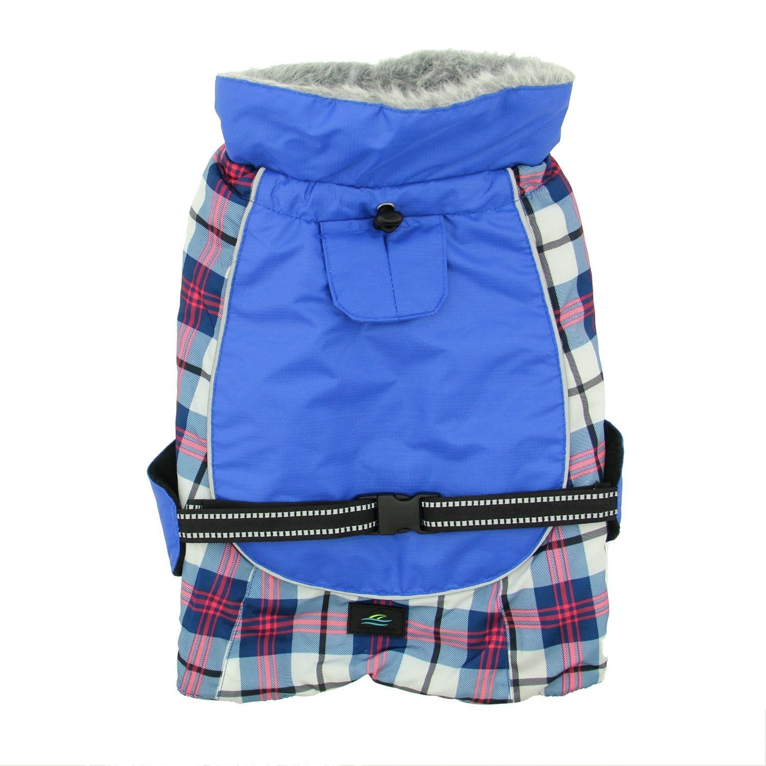 Alpine All-Weather Dog Coat - Royal Blue Plaid